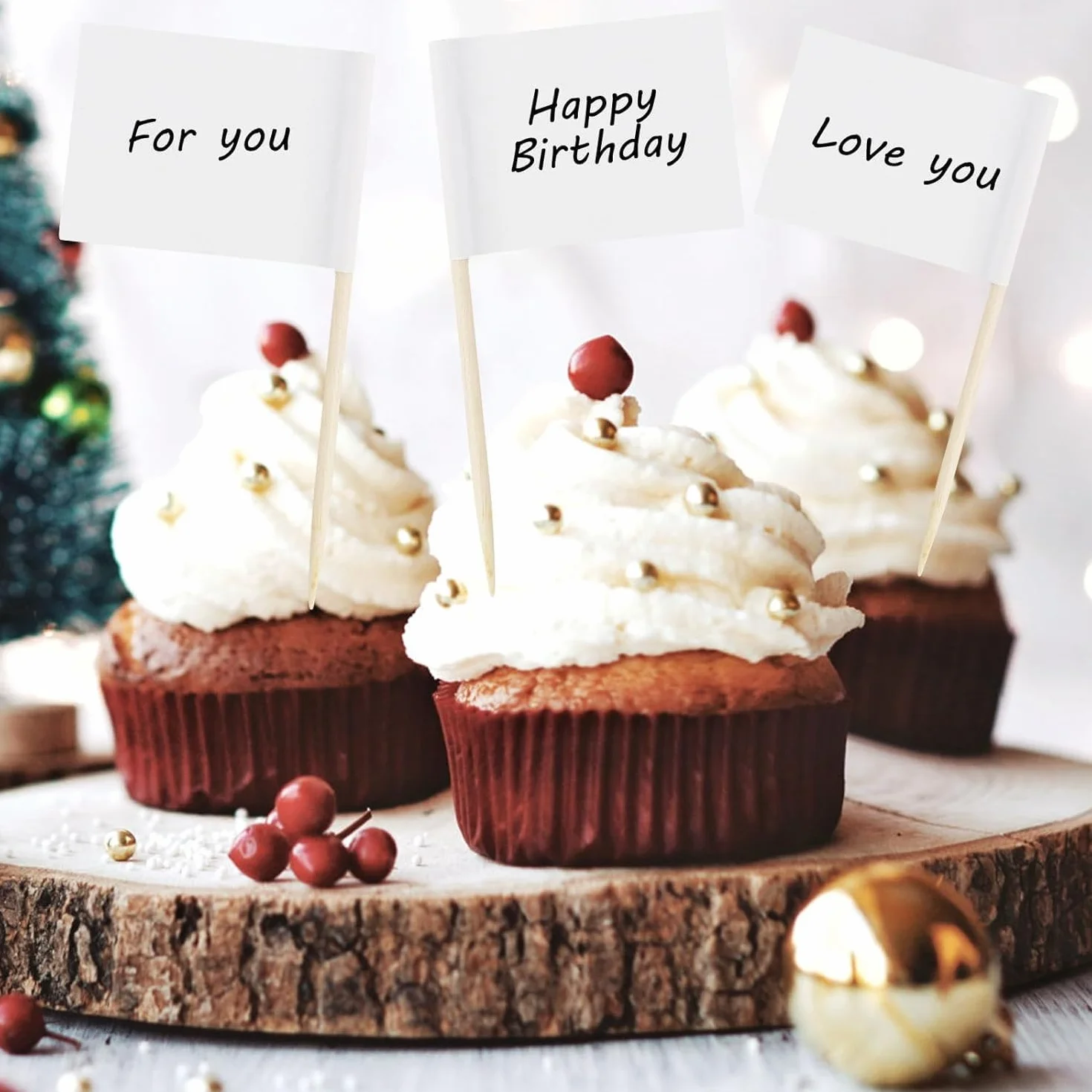 Bandiere stuzzicadenti vuoto bianco 110 pezzi decorazione torte feste