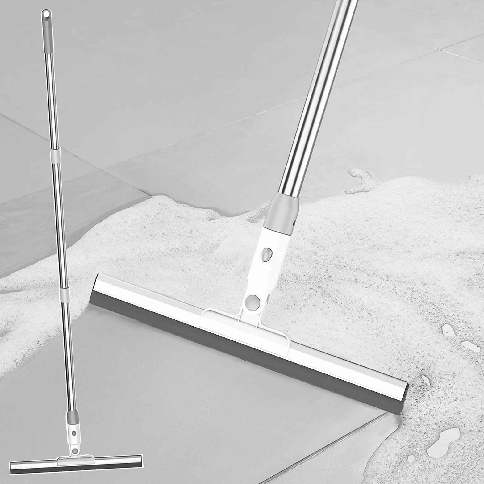 Tergipavimento con Manico in Gomma per Impieghi Gravosi Spingiacqua con Spazzola per Pavimenti