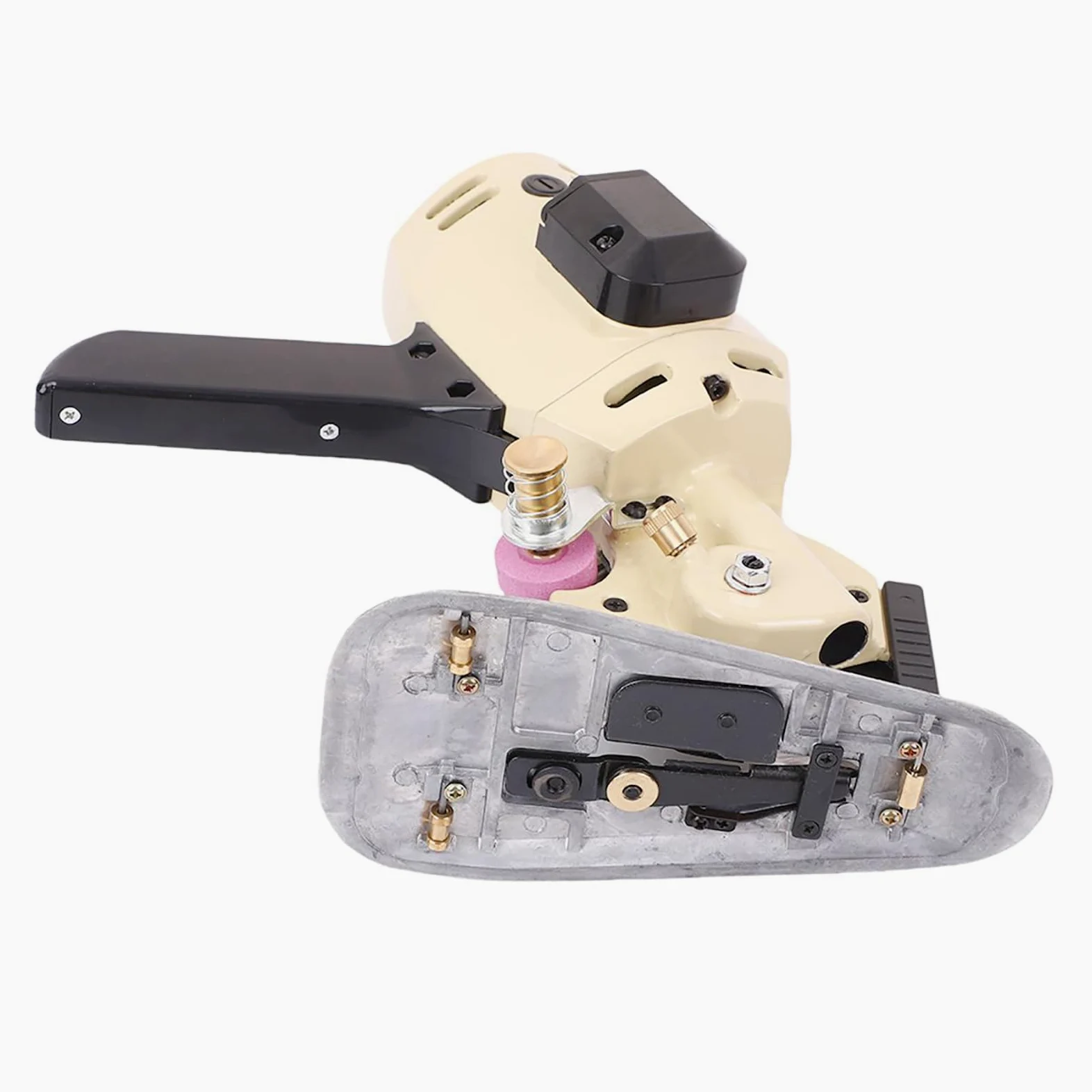 Taglierina elettrica rotativa per tessuti, 110 V, tagliatrice elettrica per tessuti, lama rotante da 10 cm, con affilatrice automatica per vestiti, tessuti, tappeti
