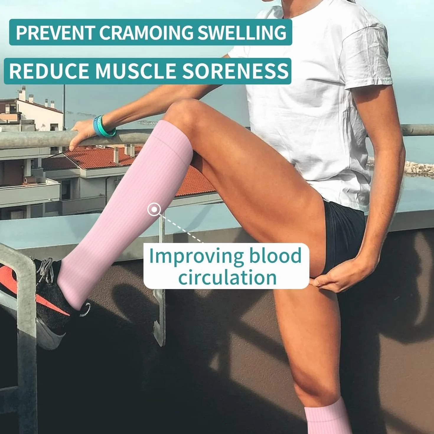 Dreshow Calze a Compressione Donna Uomo Circolazione Supporto Atletica Corsa Ciclismo