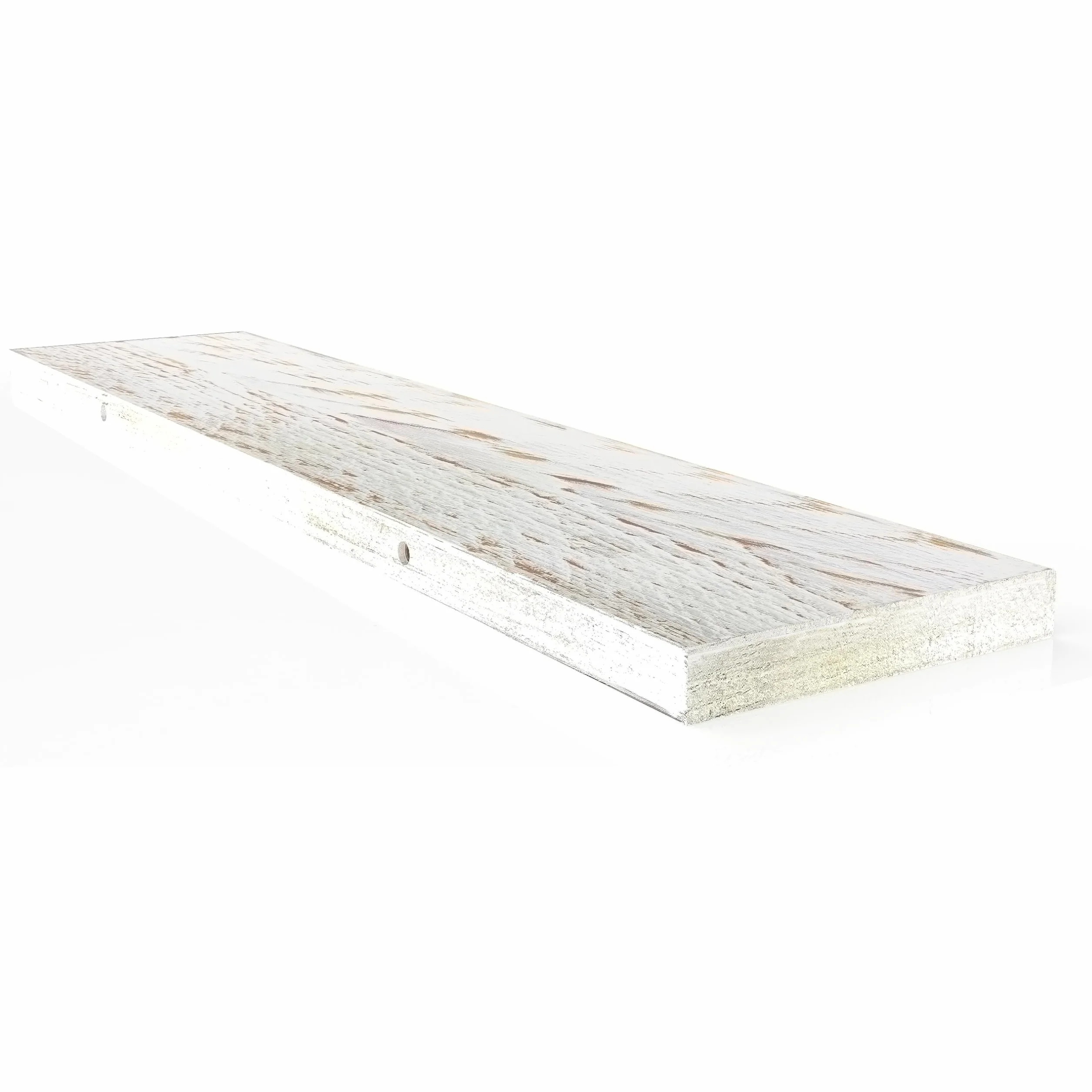 Mensola in Legno Massello Sospesa a Parete, Ripiano Artigianale, 7 Colori, Varie Dimensioni, Arredamento Bagno, Cucina, Camera da Letto, Ufficio, Made in Italy (Fat, White, W20xH4xL100 cm)