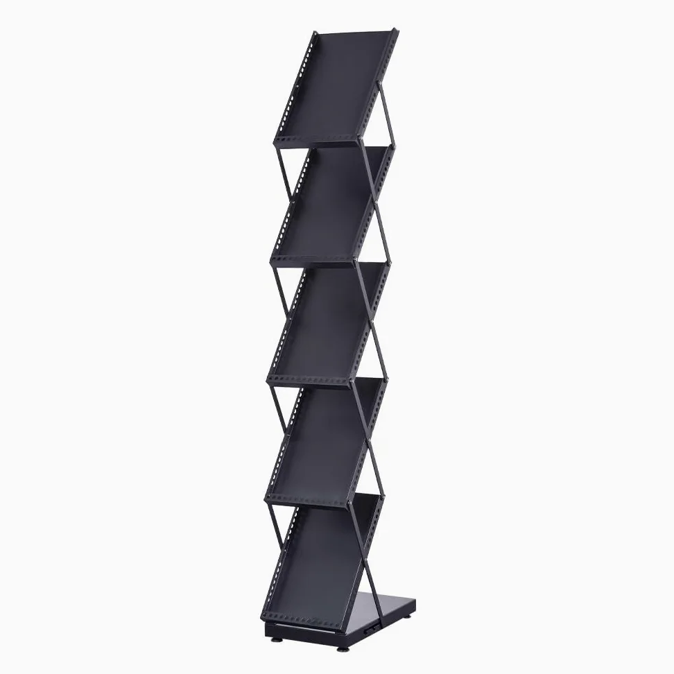 BPT Espositore pieghevole e display per riviste, catalogo con ruote, per uffici e fiere (170 x 24 x 37 cm)
