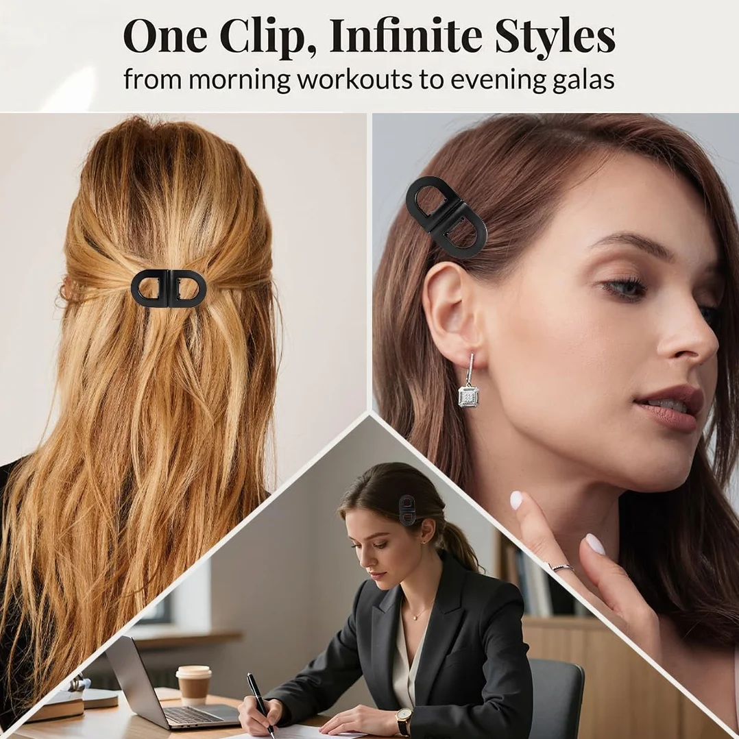 Pinze Per Capelli Magnetiche a Forte Tenuta Professionali Nero