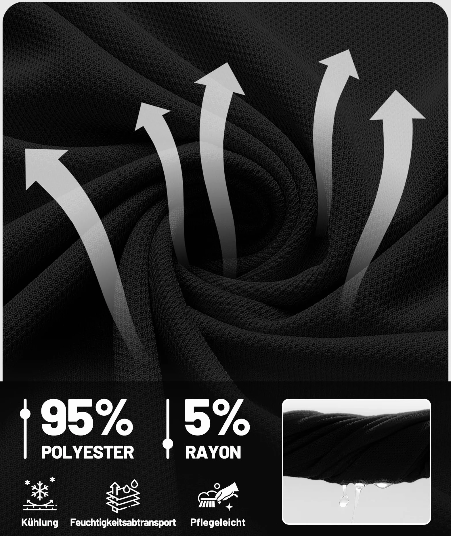 ZITY 5 Pack Polo Uomo Manica Corta Traspirante Asciugatura Rapida Camicia Sportiva Golf Regular Fit