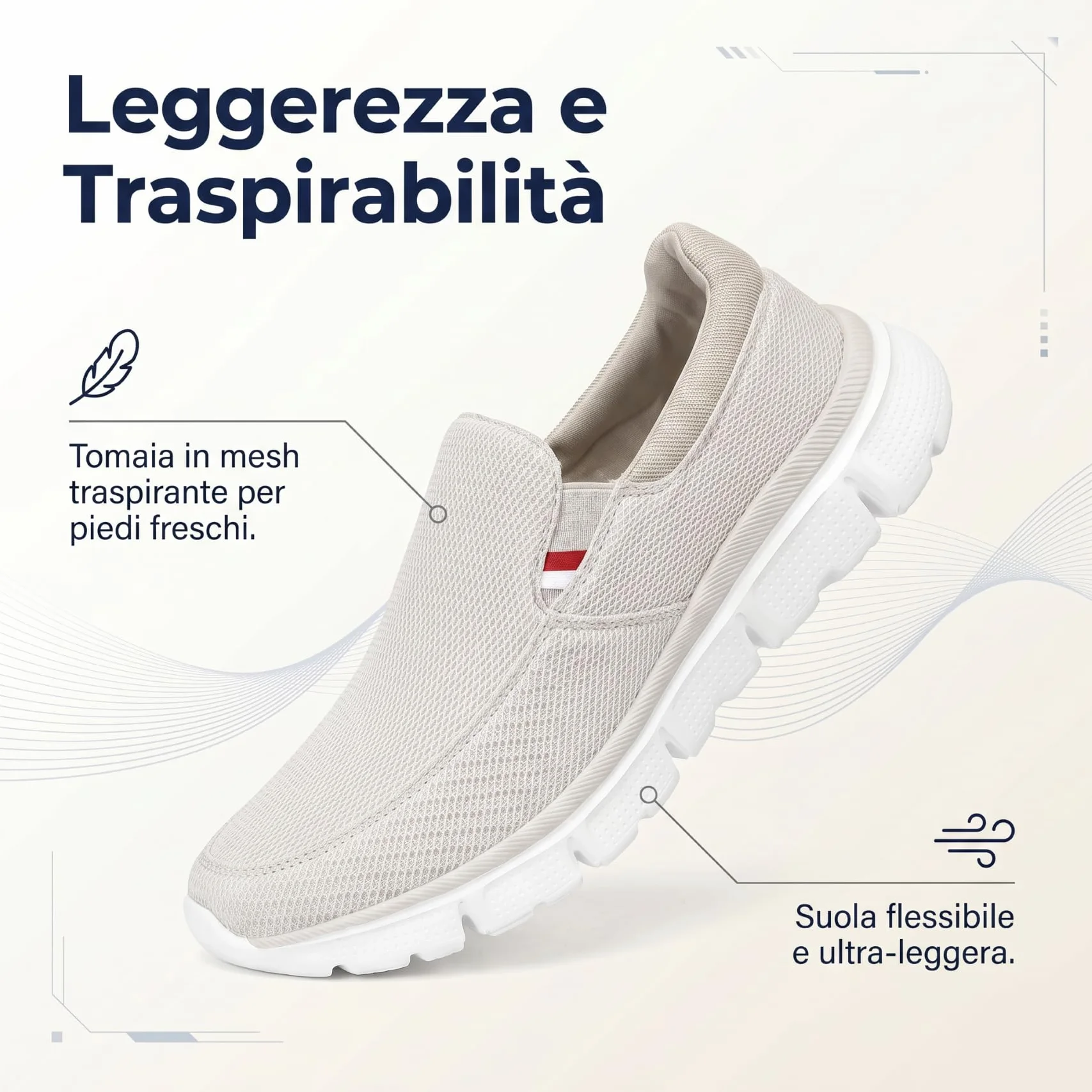 Scarpe da Ginnastica Uomo Senza Lacci Slip-ins Sneakers Leggere Traspiranti Antiscivolo