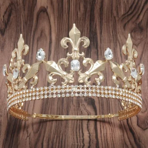 Korona Royal King Corona Metallowa Diadem Książęcy Okrągły Na Święta Ślub Bal Konkurs Urodziny Fotografia