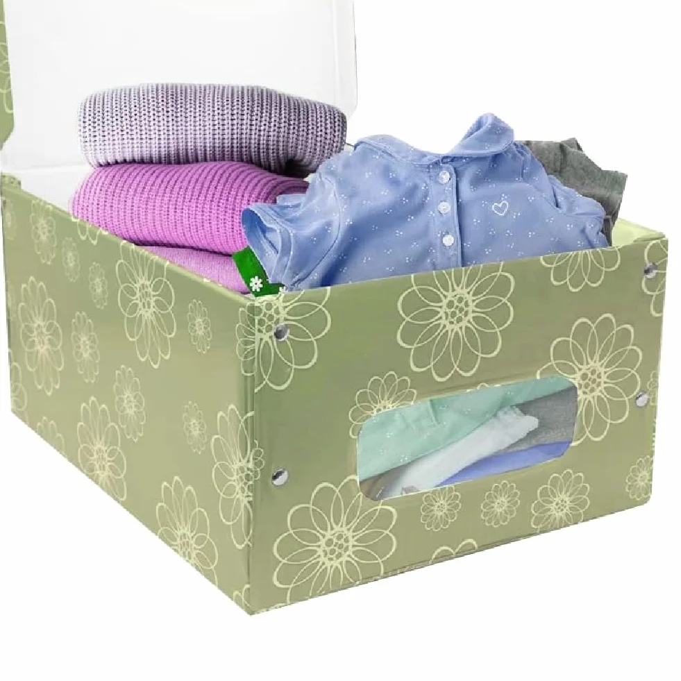 PraTiKo Life Set 4 Scatole Box Armadio PVC 50x40 h.25 cm Colori Assortiti