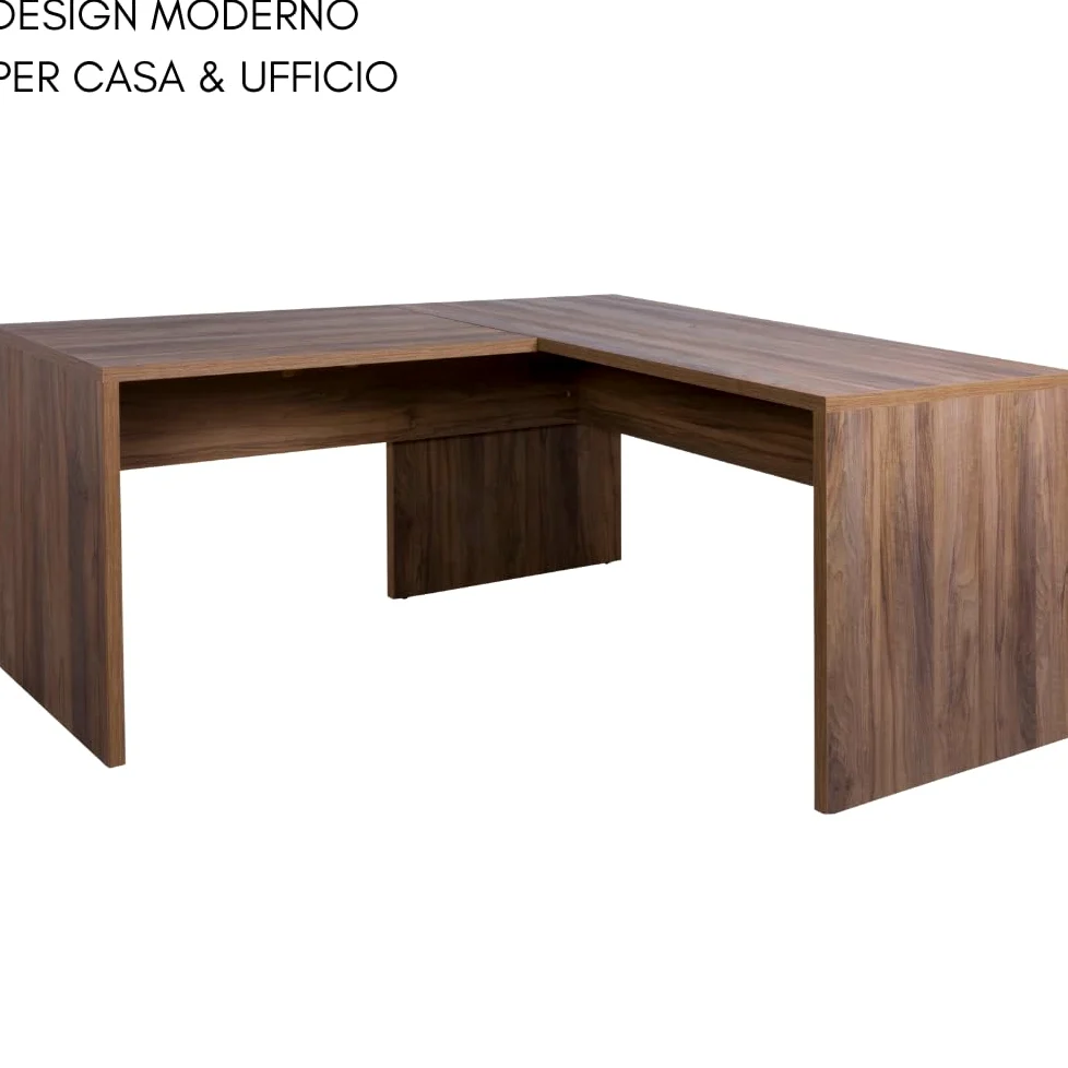 ZIK Scrivania Angolare Moderna per Ufficio Salvaspazio, Tavolo Pc in Legno, Ampio Ripiano Porta Computer, Made in Italy, per Casa o Studio, Design Moderno (160/178x68x74)