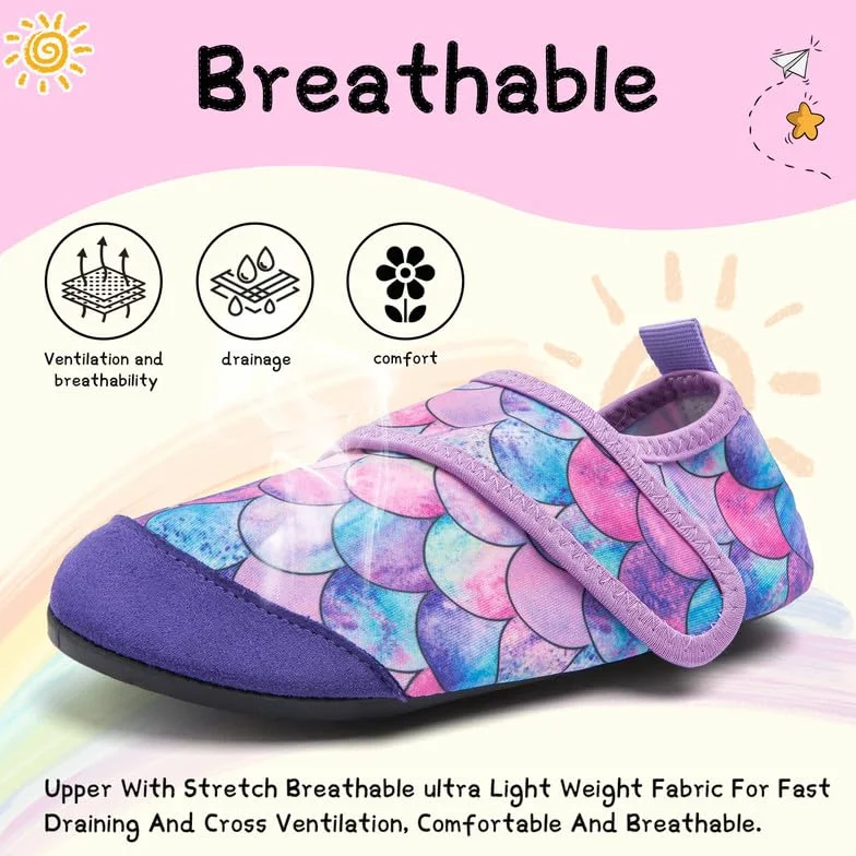 TETSUO Scarpe da acqua per bambini, calzini da acqua atletici per nuoto surf spiaggia