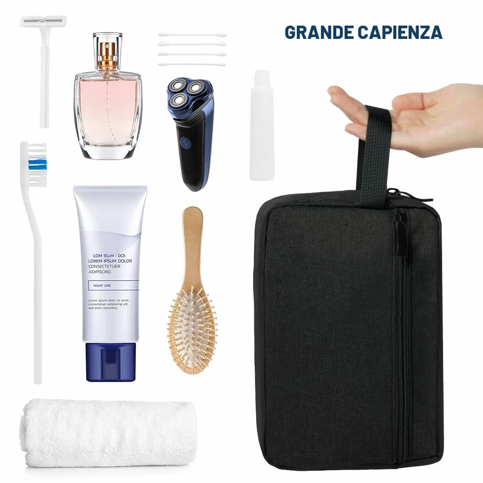 Aucuu Borsa da Toilette per Uomo Donna, Beauty Case Grande da Viaggio, Trousse Resistente all'Acqua