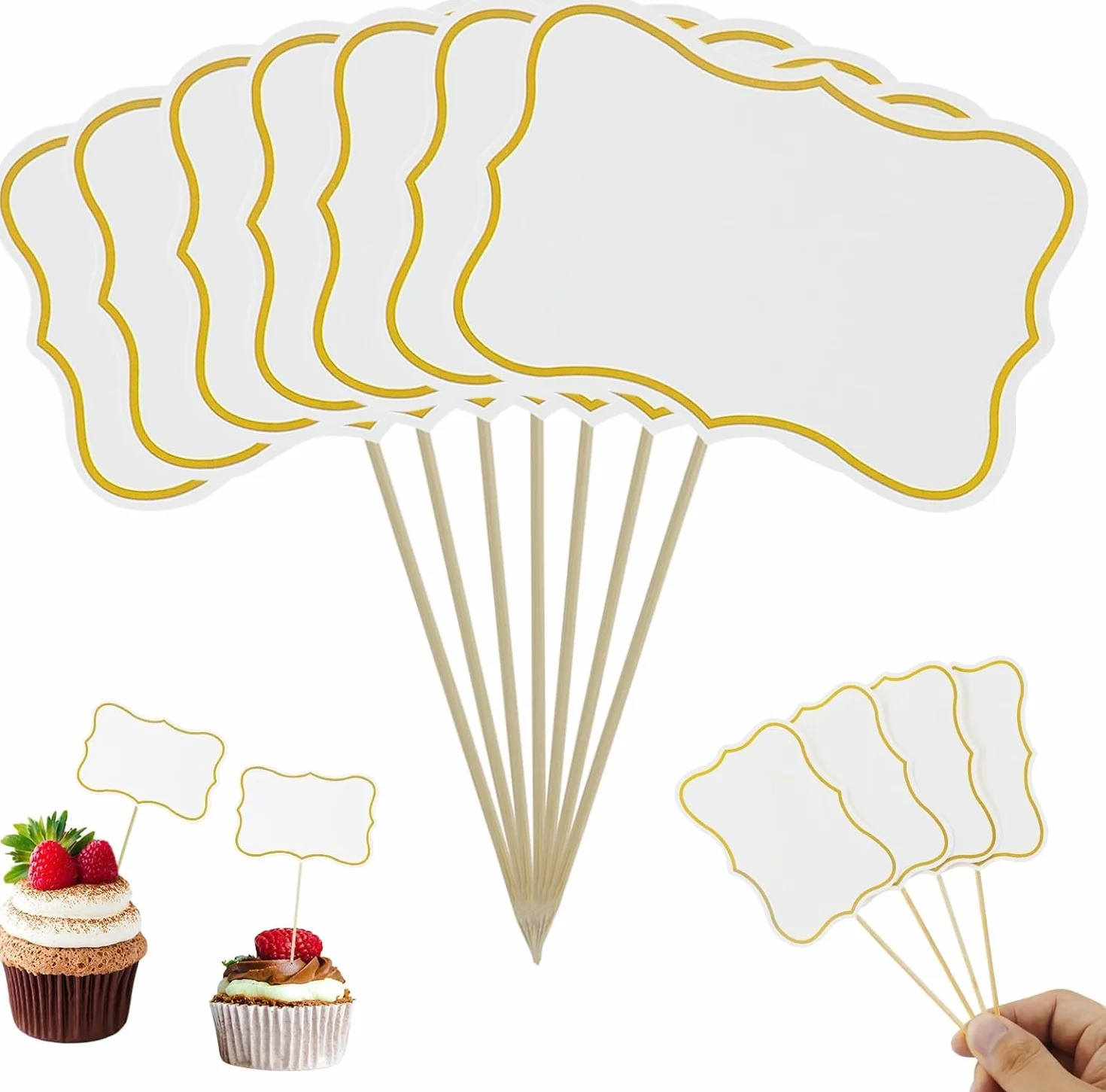 Etichette vuote per formaggi 62 bandiere per cupcake bianco per stuzzicadenti feste torte decorazioni alimentari