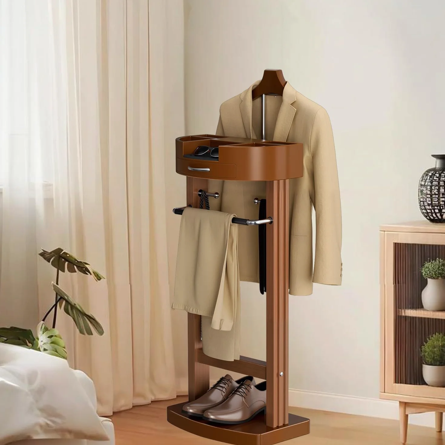 Servo Muto da Camera di Lusso con Vassoio, Servo Muto Moderno e Multifunzional, Servo Muto da Camera Moderno, Facile da Montare, per Camere da Letto, Soggiorni, Corridoi e Ingressi