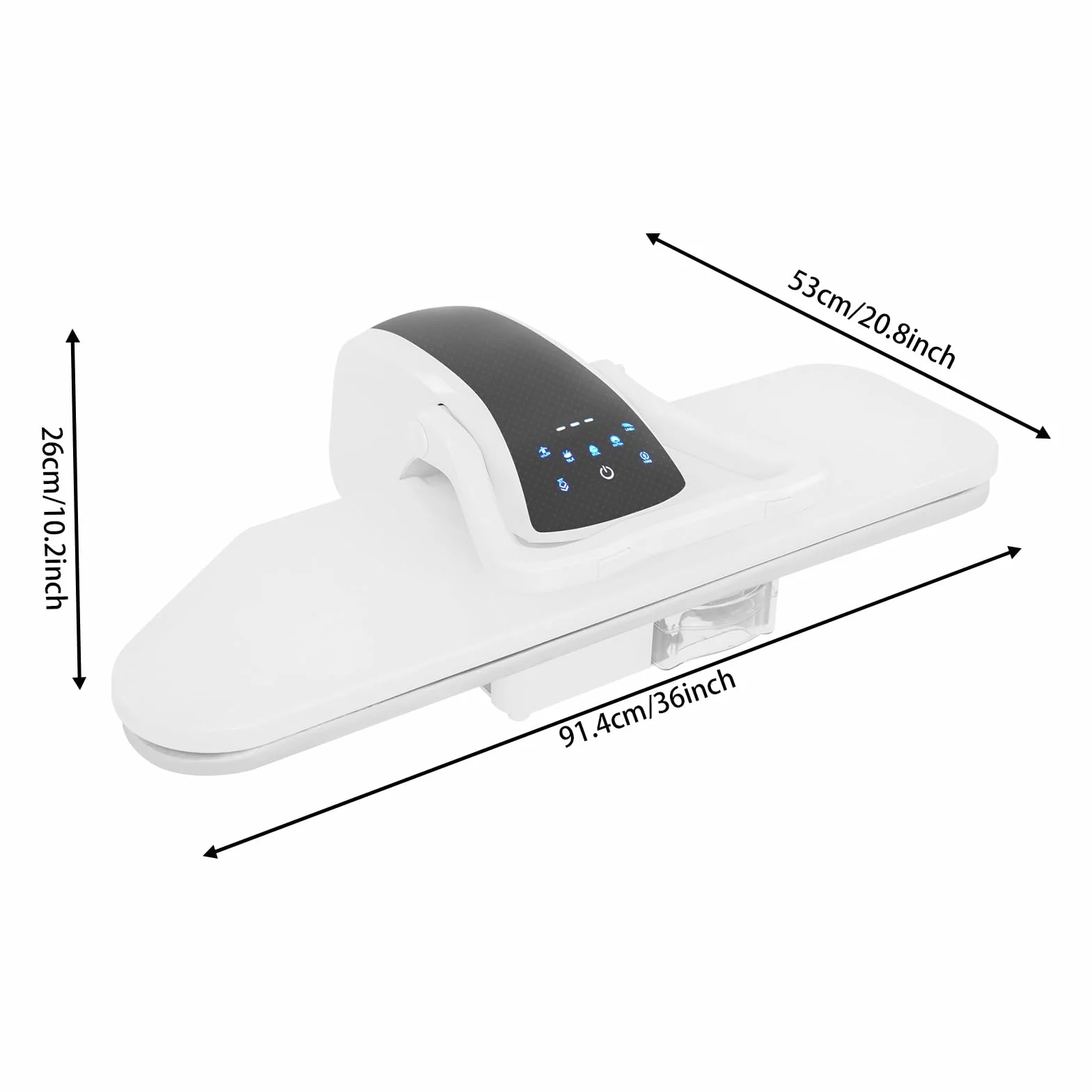 Pressa da stiro a vapore 8810D, 2200W, display LCD, superficie da 91,4 cm, serbatoio dell'acqua da 1000 ml, bianco, per casa e negozi di abbigliamento