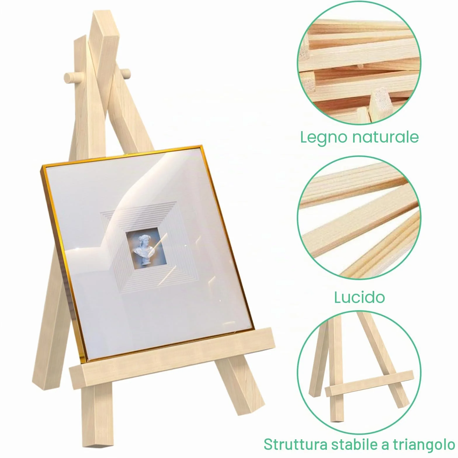 Rseuphiee 20 pezzi Mini Cavalletto in Legno, 9 x 15 cm Cavalletti a Triangolo, Piccolo Cavalletto Segnatavolo, Cavalletti Regolabile Portatile, per Foto Matrimonio Compleanno Festa Battesimo