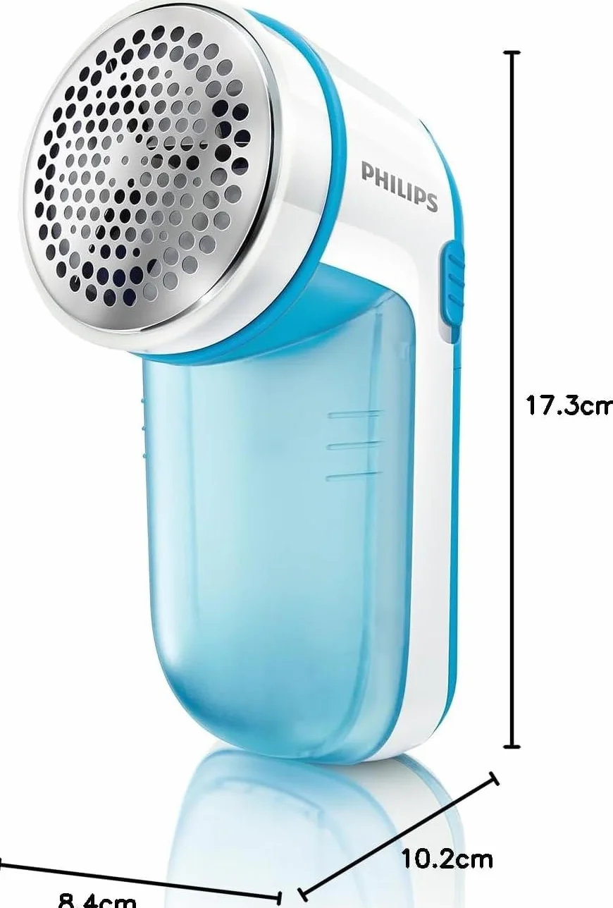 Philips Leva Pelucchi – Rimuove Pelucchi da Tutti i Tessuti, Lama Veloce 8800 Giri/min, Ampia Superficie di Rasatura, Rete a 3 Fori, Contenitore Removibile (GC026/00)
