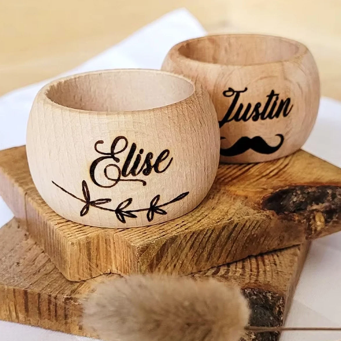 Portatovaglioli In Legno Personalizzati Con Nome, Portatovaglioli Nuziali Personalizzati, Bomboniere Rustiche, Festa Di Battesimo Di Natale, Decorazioni For La Tavola Da Cucina, Accessori