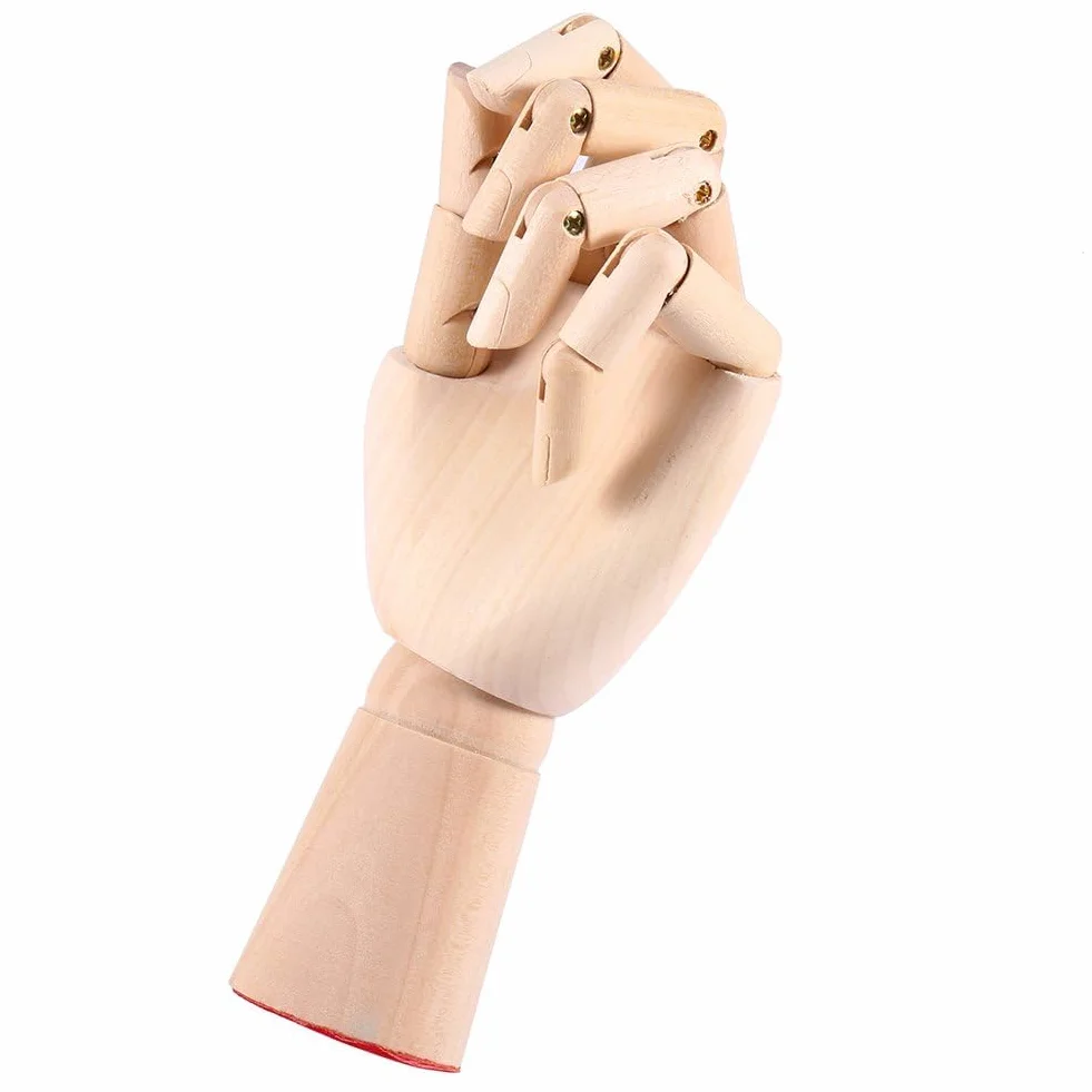 Modello di Mano in Legno Articolato, Manichino Artistico con Dita Flessibili per Disegno e Studio dell'Arte