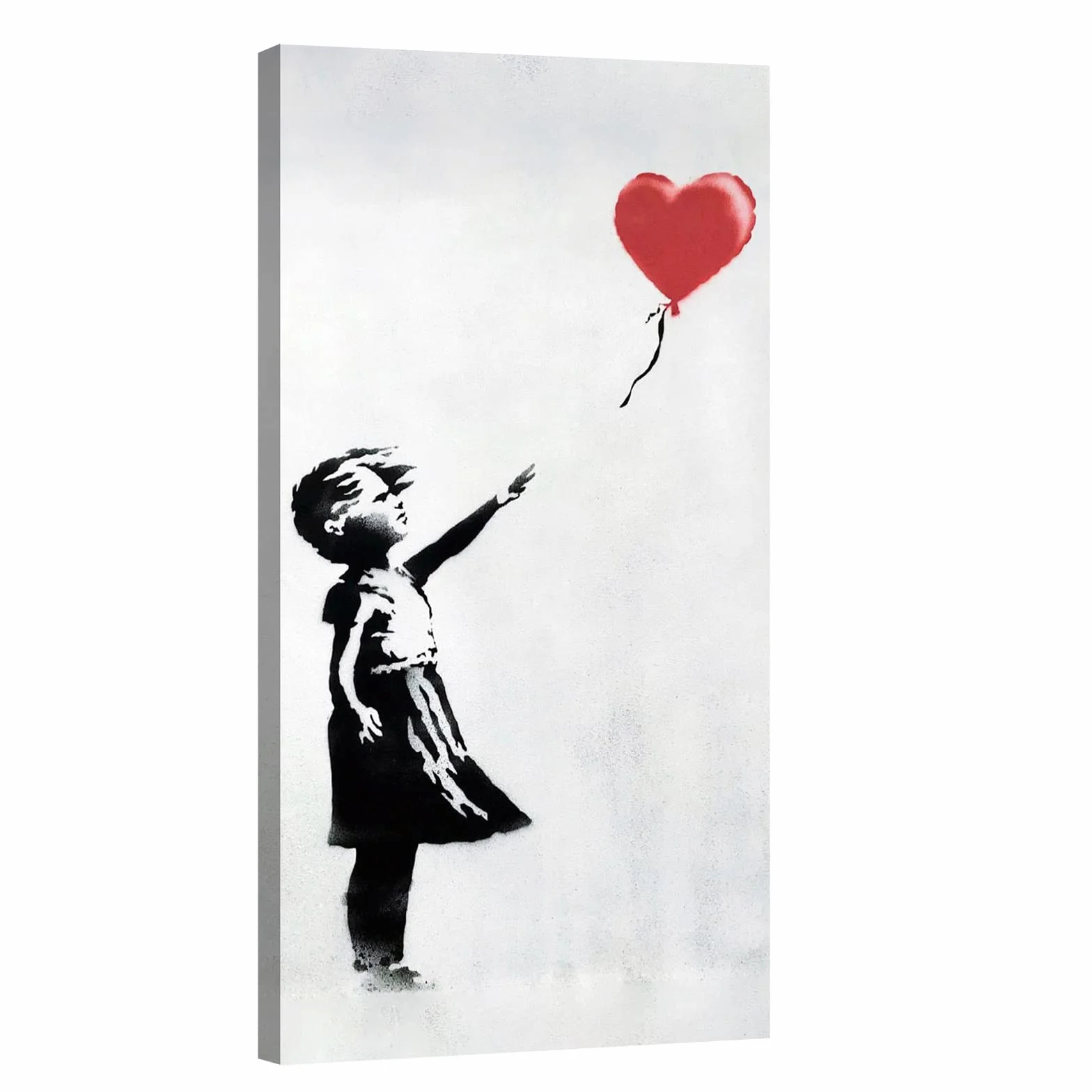canvashop Quadri Moderni Banksy Bambina Con Palloncino 60x30 cm Verticale Quadro Su Tela Canvas Stampe Da Parete Soggiorno Bansky Ragazza Balloon Girl Street Art pop art