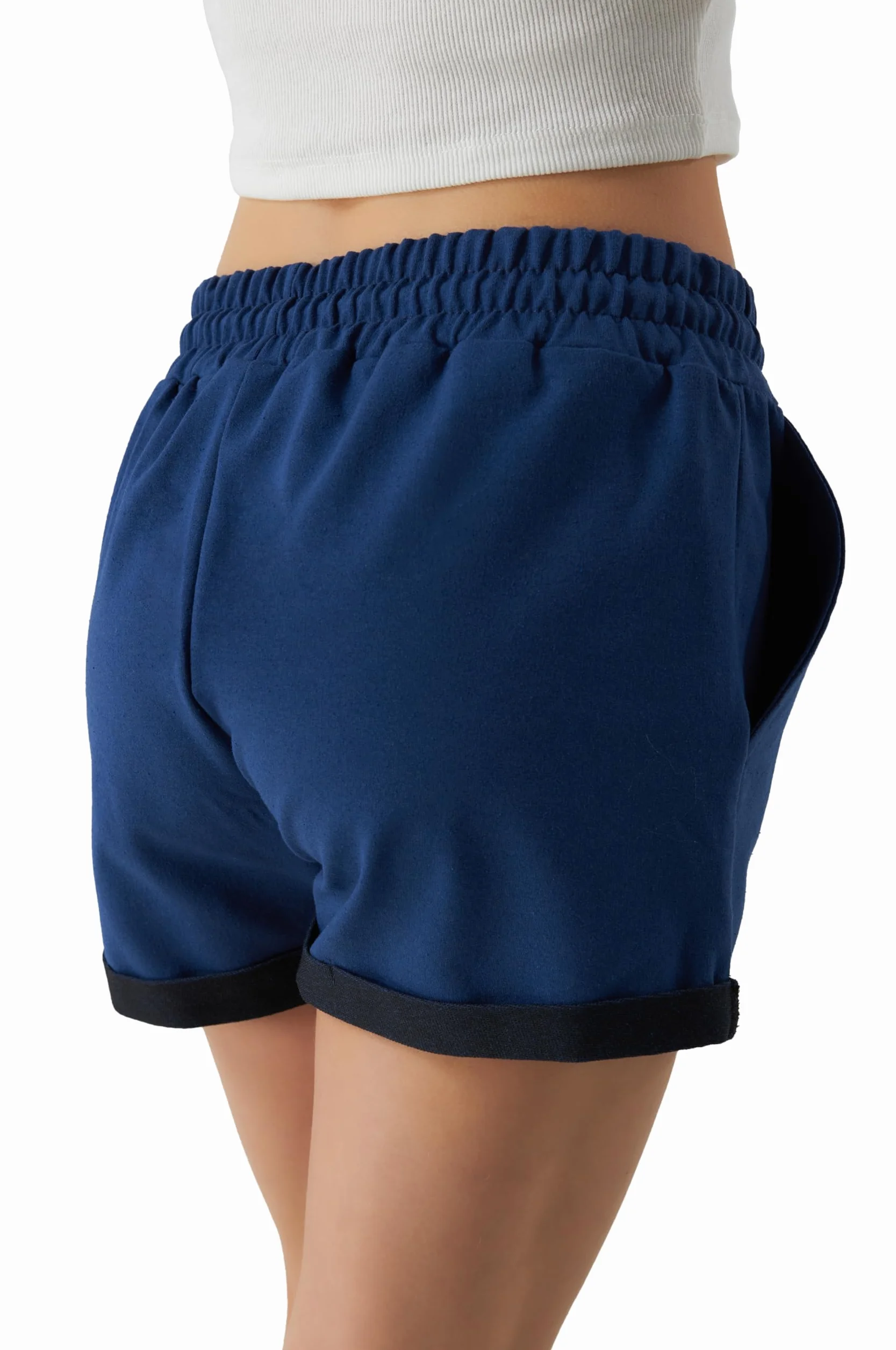 Smith & Solo Pantaloncini Sportivi da Donna in Cotone, Shorts a Vita Alta, Corti Estivi per Palestra, Jogging, Sport, Yoga e Fitness