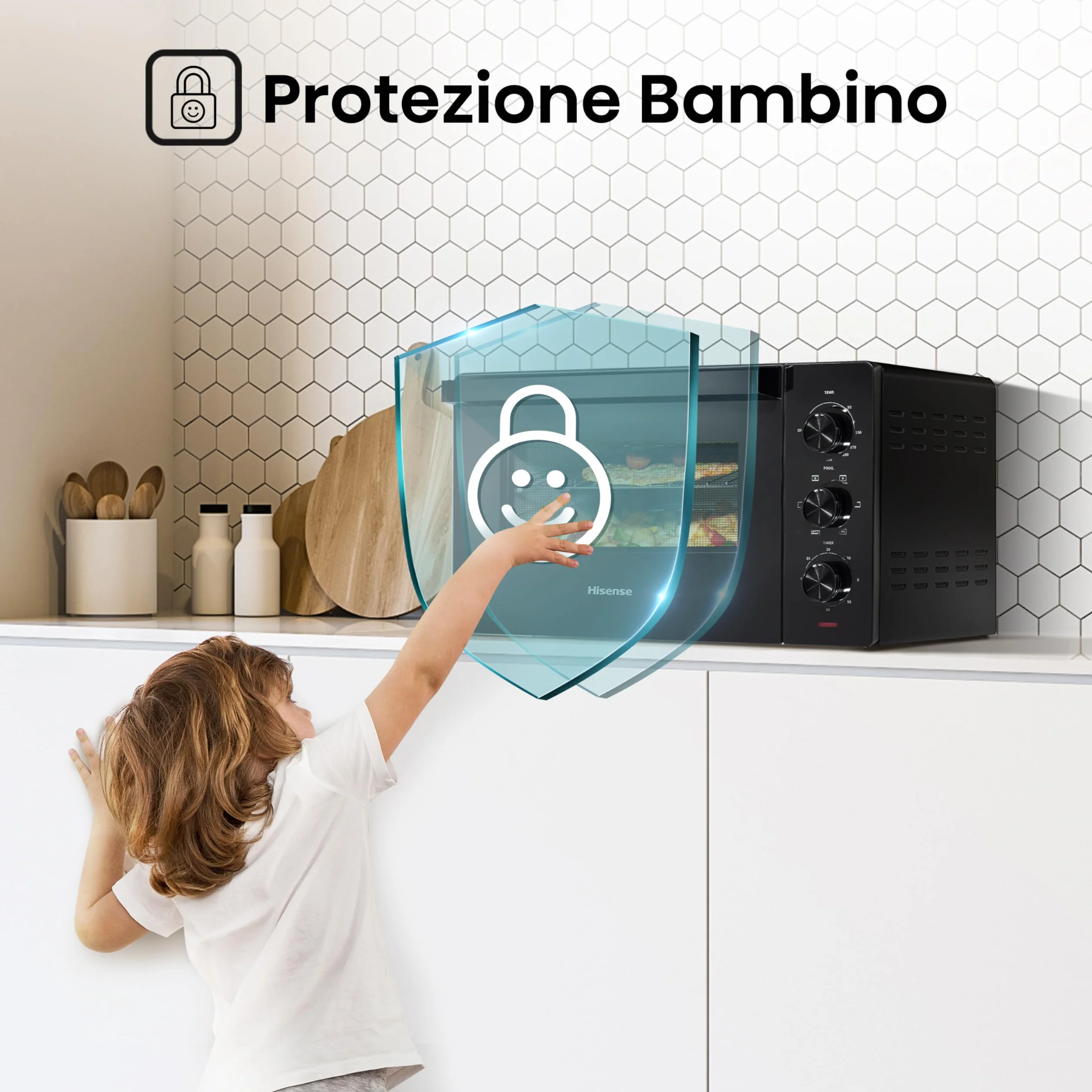 Hisense HOM45M Fornetto Elettrico 45L Ventilato Girarrosto 2000W 220-240V