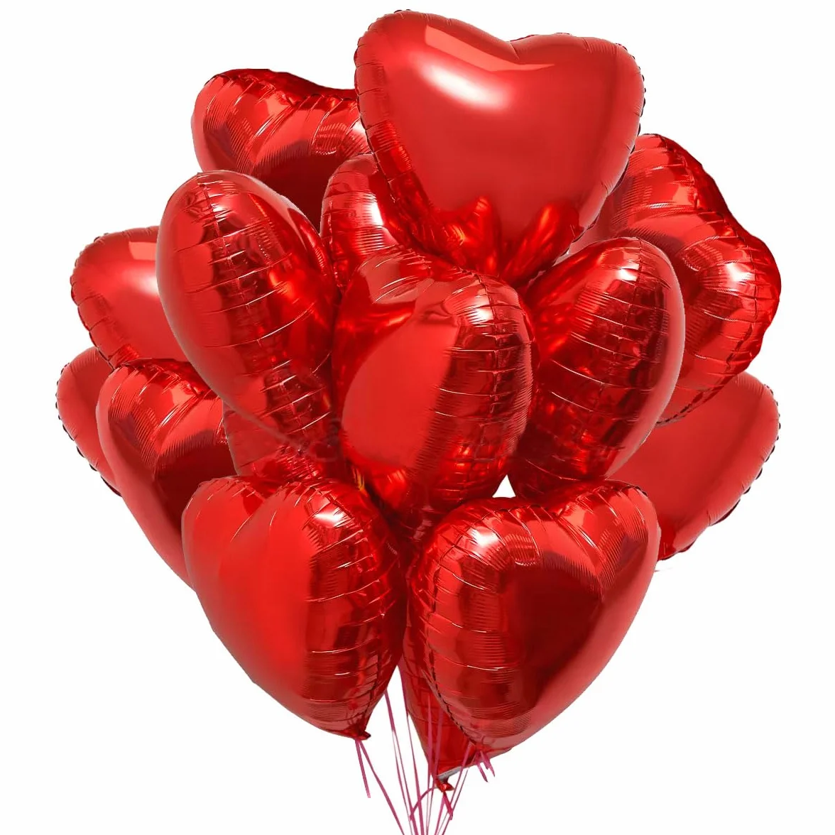 25 Palloncini a Forma di Cuore Rossi ad Elio o Aria per Decorazione Romantica, San Valentino, Anniversario Matrimonio e Fidanzamento