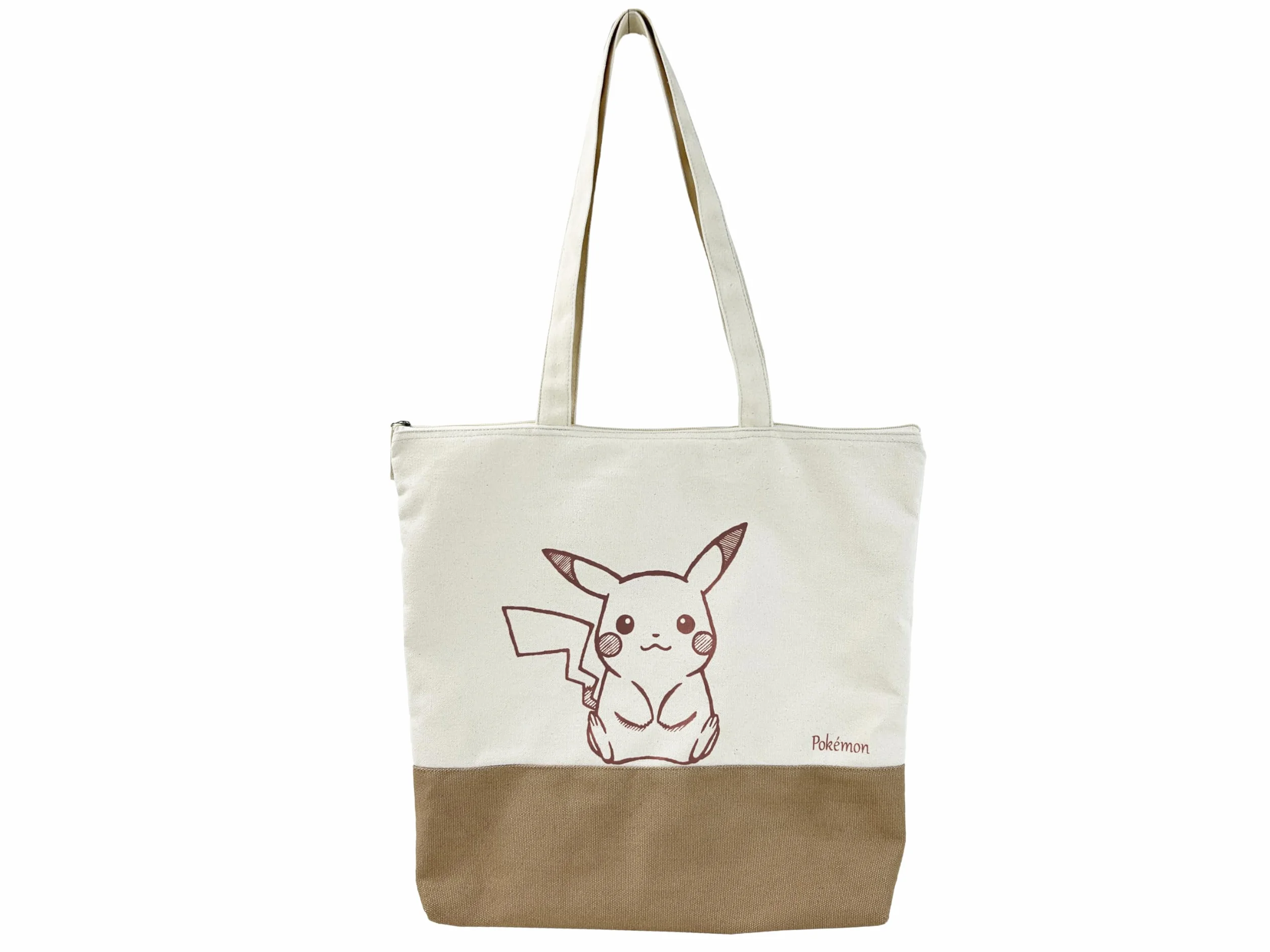 CYPBRANDS Marchi CyP: Pokémon, borsa, borsa di tela, borsetta, plaid, colore beige, prodotto ufficiale