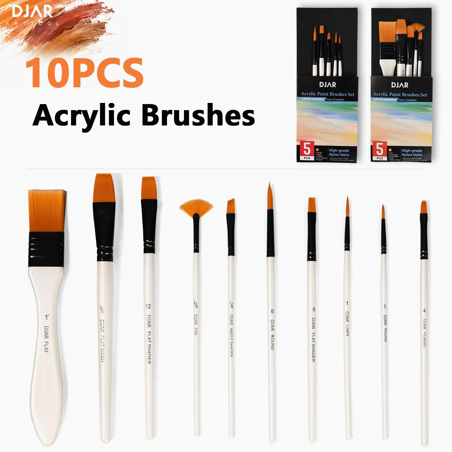 DJAR Set di 50 colori acrilici con cavalletto da tavolo, 24 colori acrilici, album da disegno, blocchi per pittura e kit completo di forniture artistiche acriliche per adulti, adolescenti e