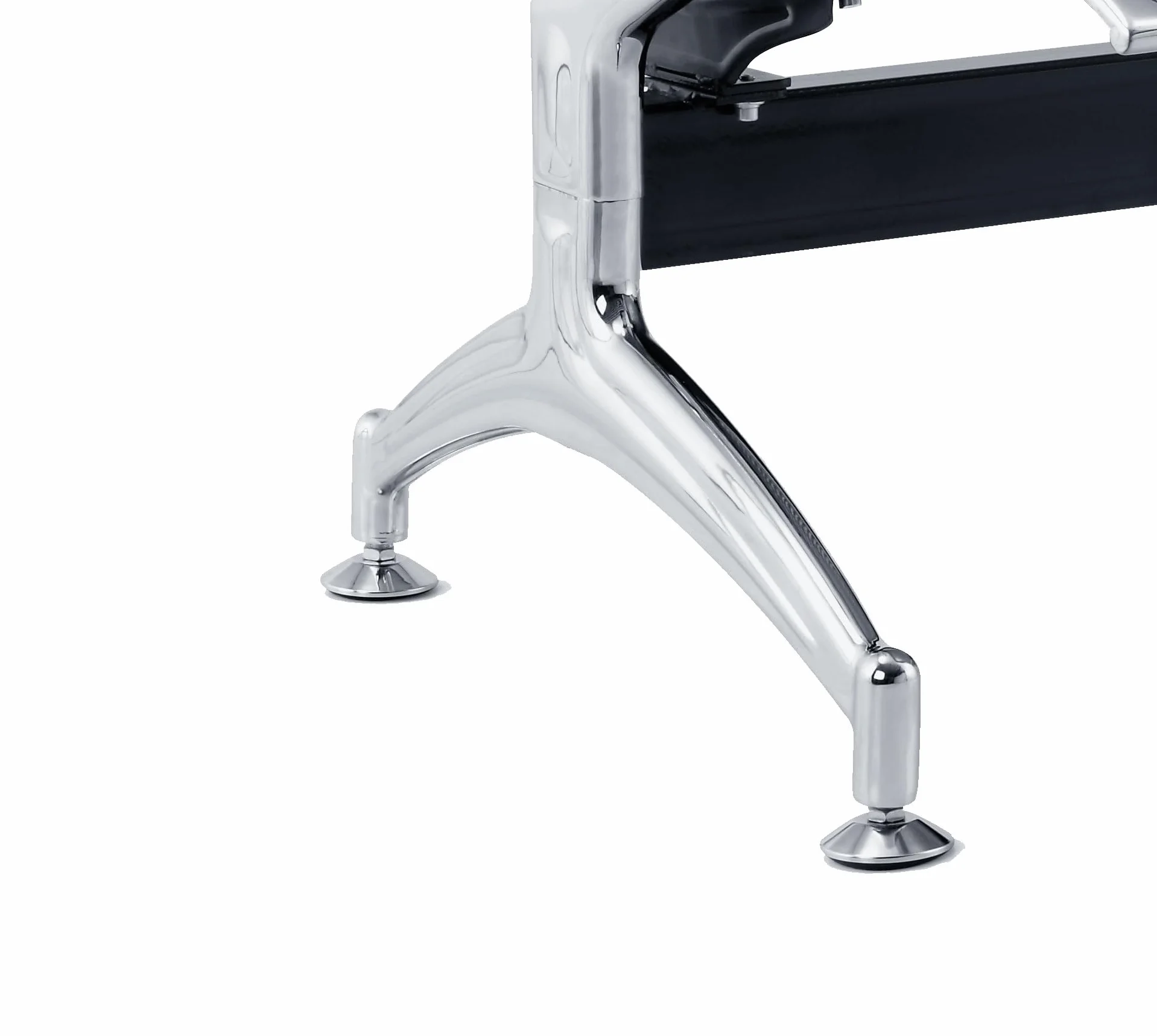 Panca 2 posti acciaio 125x71x78H argento per sala d'attesa | Panchina con braccioli