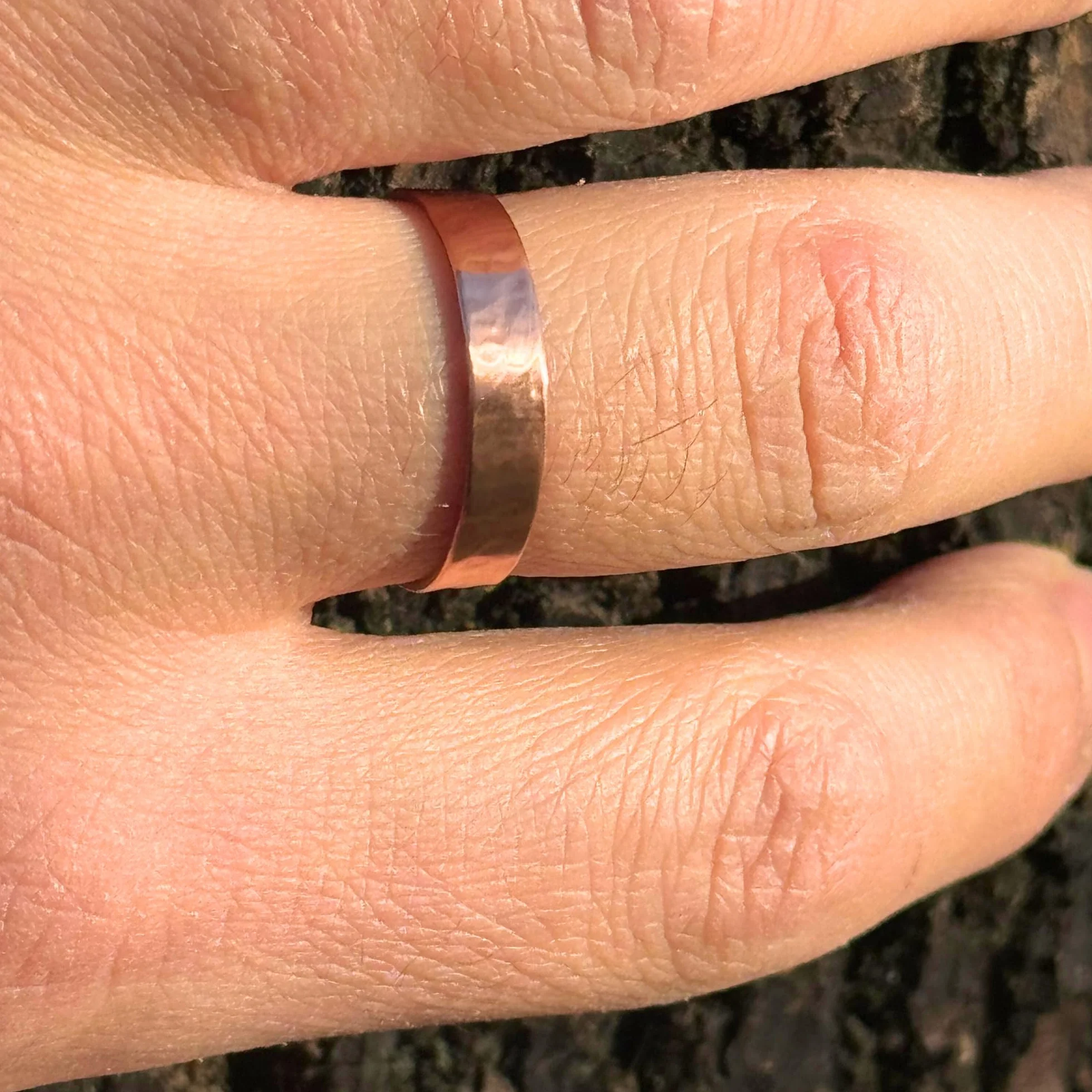 Antica Fucina Rho Anello Regolabile in Rame Puro 0,8 mm - Lavorato a Mano in Italia Unisex