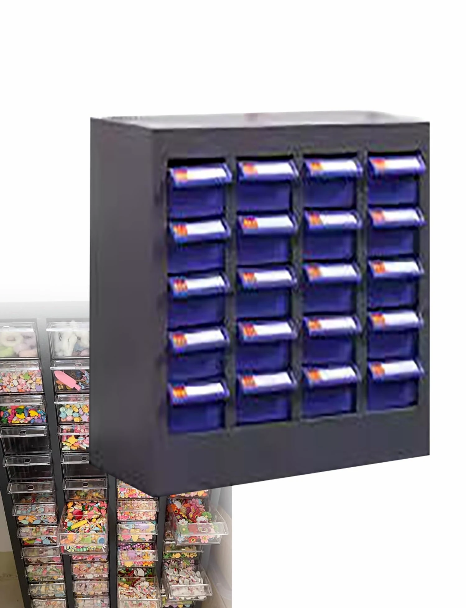Armadietto portaoggetti per piccole parti, 20 cassetti, organizer per officina, garage, stanza degli attrezzi, componenti elettronici e hardware, cassetti con chiusura sicura