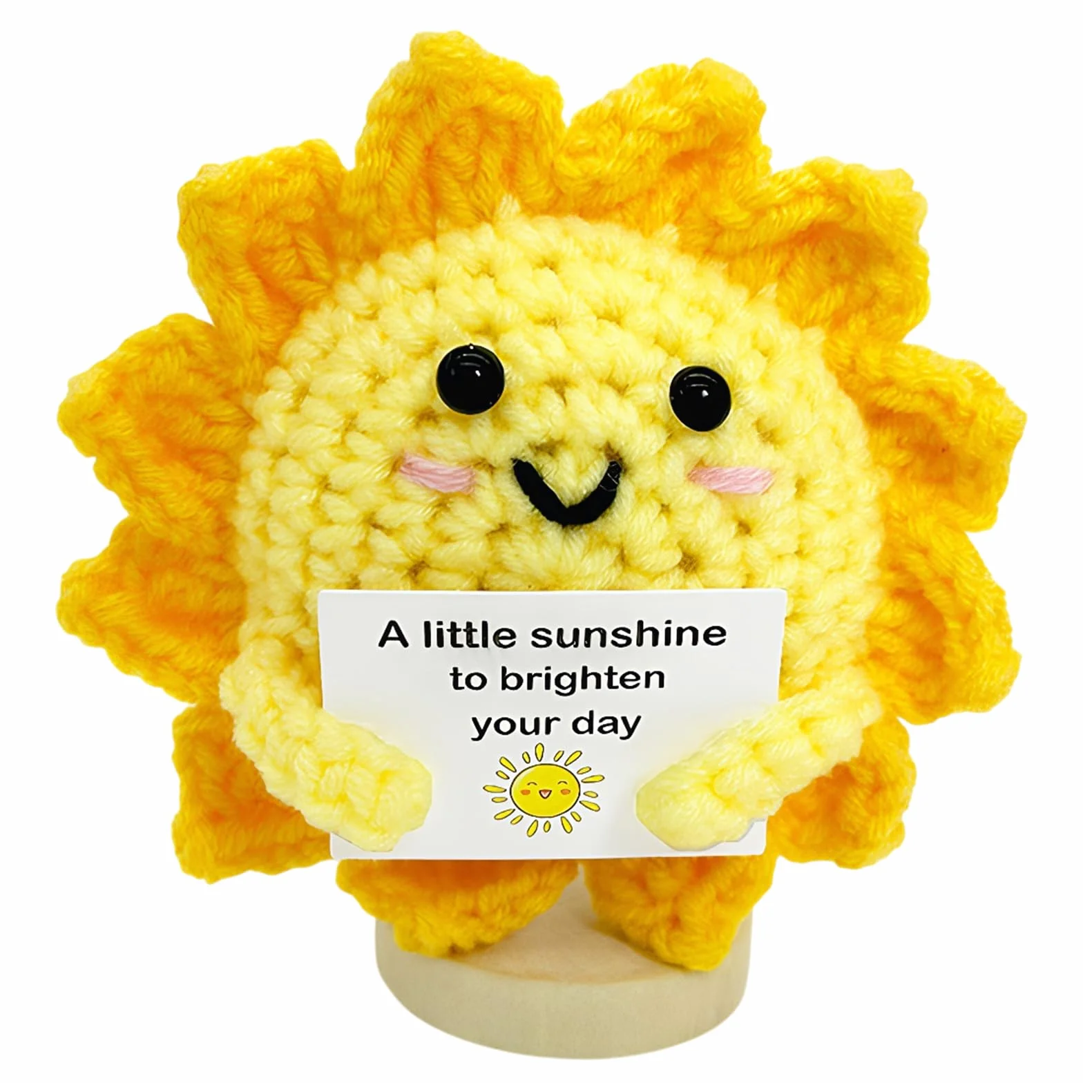 Positive Bambole All'uncinetto Forma Di Sole, Regalo Positivo Con Biglietto Motivazionale, Motivazione Positiva, Realizzata a Mano All'uncinetto per Amici E Colleghi