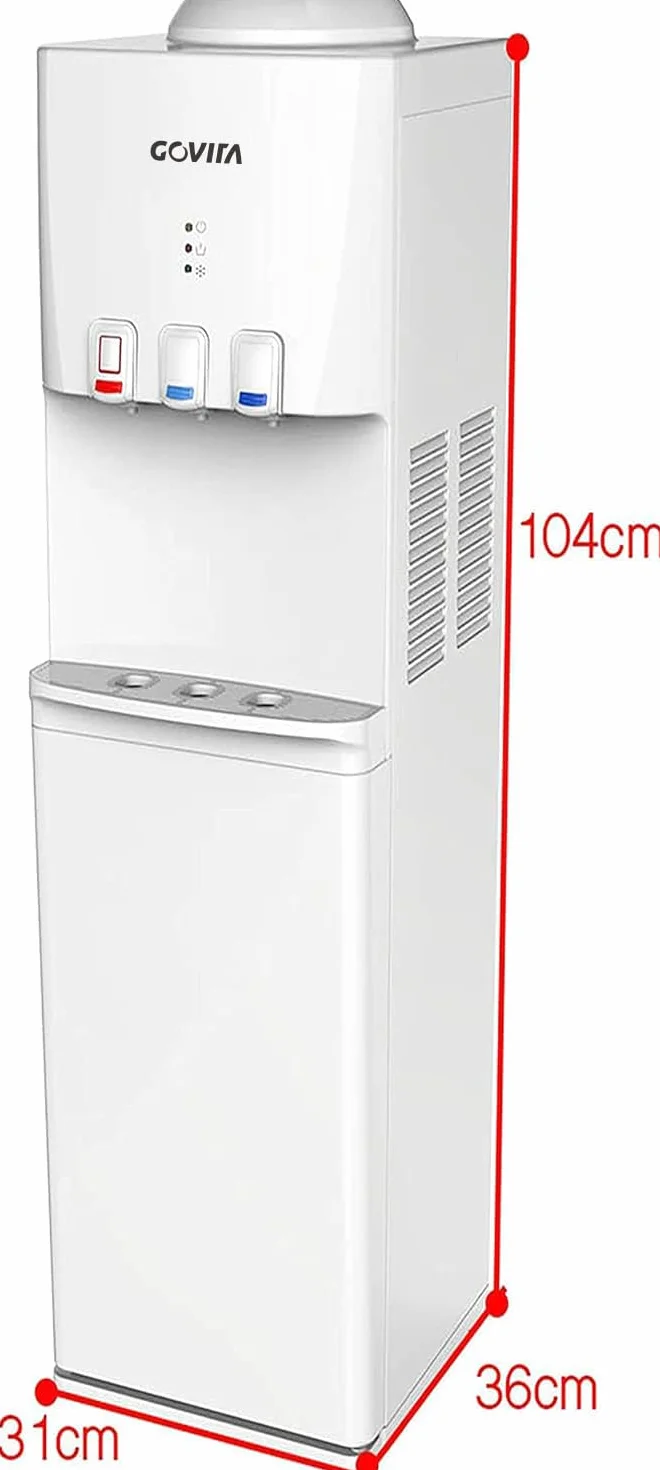 GOVITA Water Dispenser Boccioni Refrigerante Colonnina da Terra Bianco