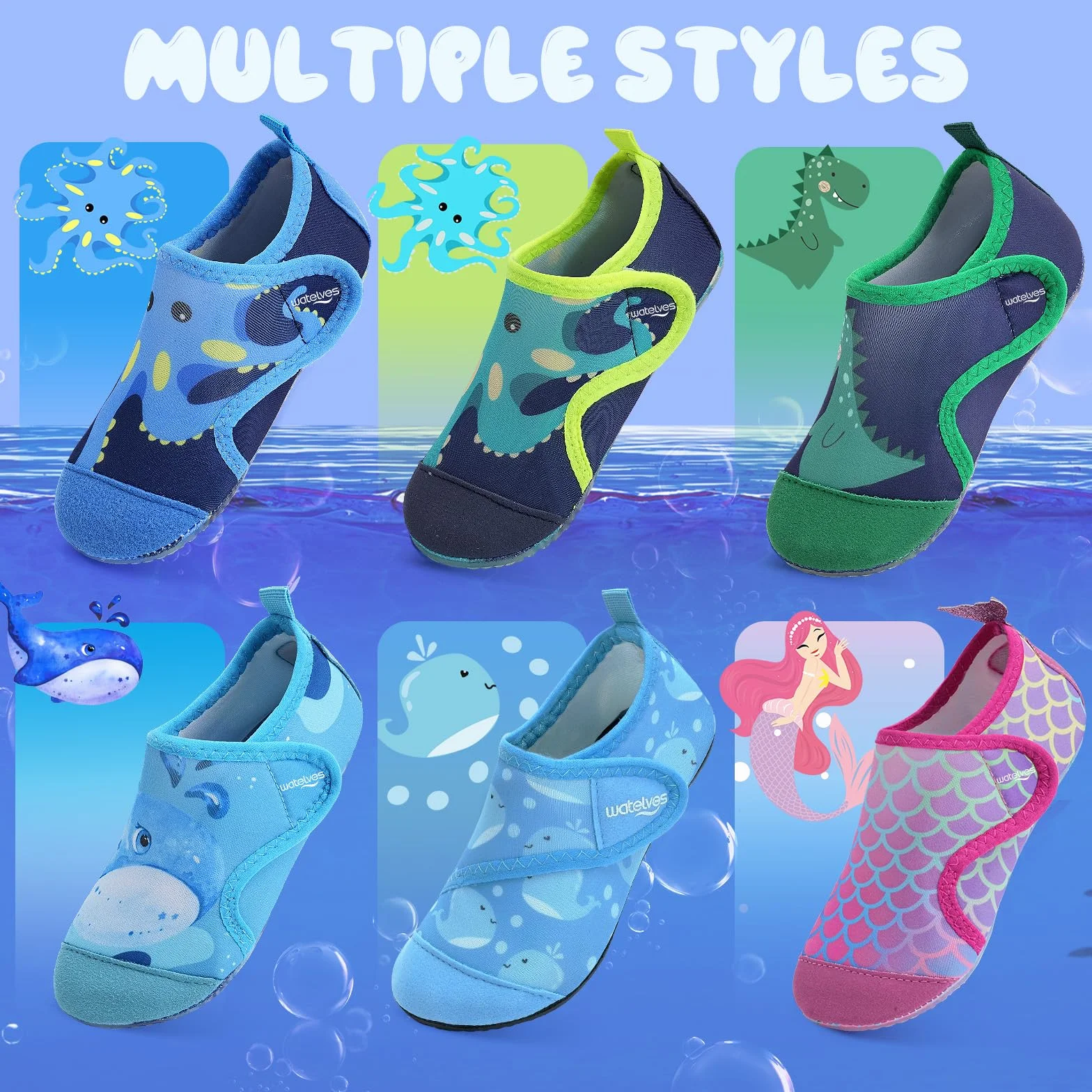 Scarpe da acqua bambini antiscivolo asciugatura rapida calzini da spiaggia piscina