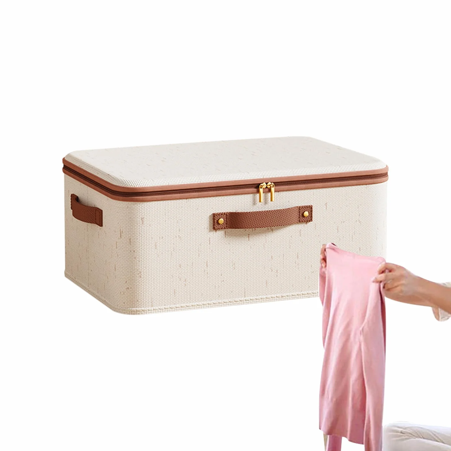 Contenitori in tessuto per decluttering, pieghevoli, di grande capacità, con panno traspirante e pannelli laterali rinforzati per maglioni, asciugamani, abiti e sistemi di spazio per armadi