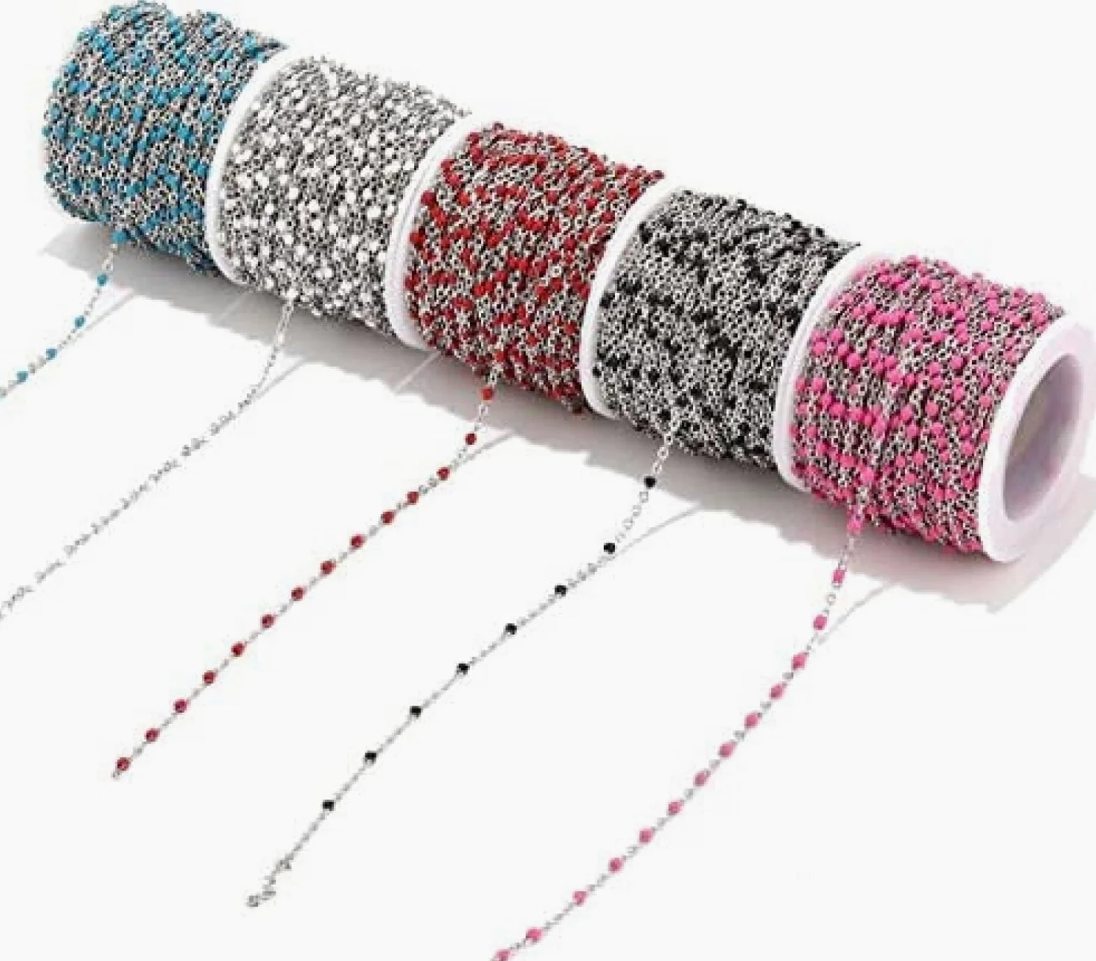 Catene in acciaio inox smaltato – 2 mm di larghezza x 2 m per gioielli fai da te