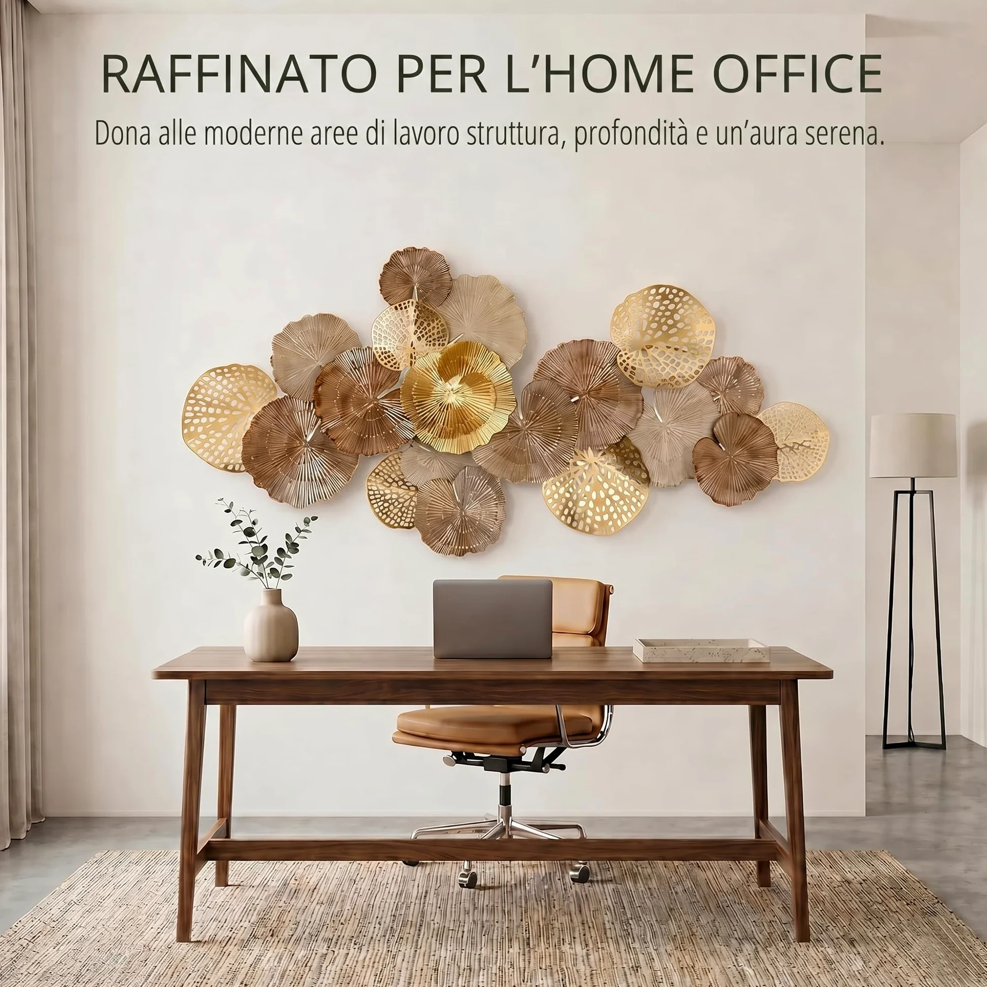 Blissio Grande Decorazioni Parete, Design di Foglie di Loto 3D Decorazioni di Metallo Parete, Decorazioni Parete Metallo, Perfetto Decorazioni Casa, per Soggiorno, Camera da Letto