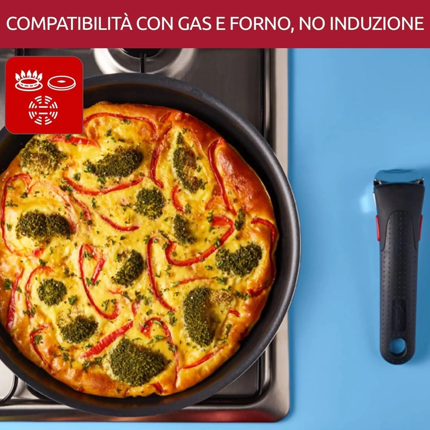 Lagostina Ingenio Essential Plus Set di Pentole, Alluminio per Gas e Forno (no induzione), 17 Pezzi, 2 Casseruole Fonde, 2 Padelle, Tegame, Wok, 5 Coperchi, 5 Proteggi Padella e Manico Removibile