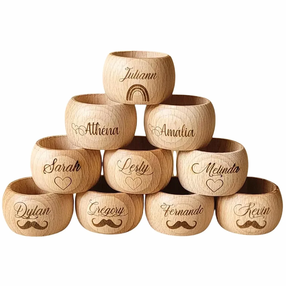 Portatovaglioli In Legno Personalizzati Con Nome, Portatovaglioli Nuziali Personalizzati, Bomboniere Rustiche, Festa Di Battesimo Di Natale, Decorazioni For La Tavola Da Cucina, Accessori