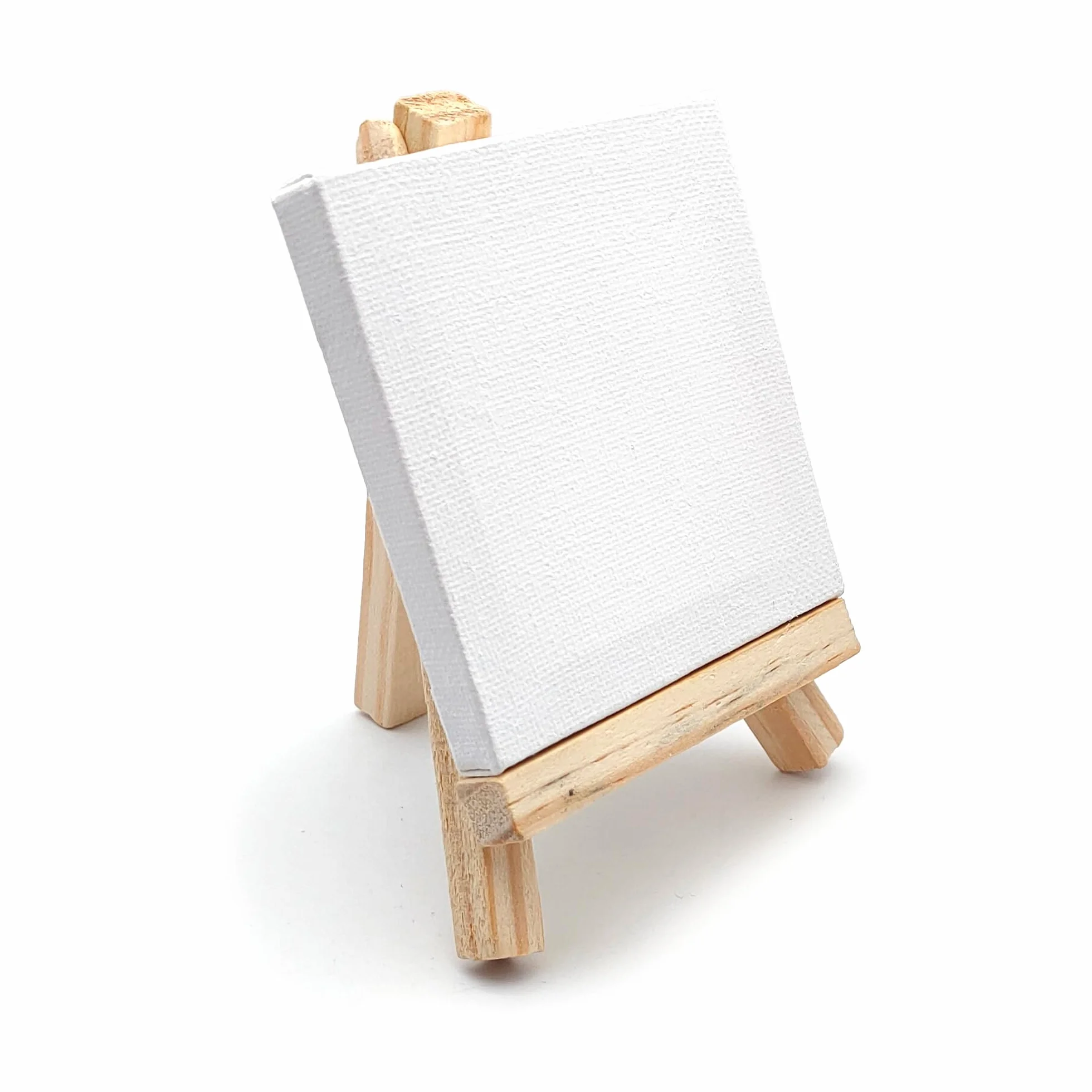 Mini Cavalletto in Legno con Tela 8x8 cm – Set per Pittura e Decorazione