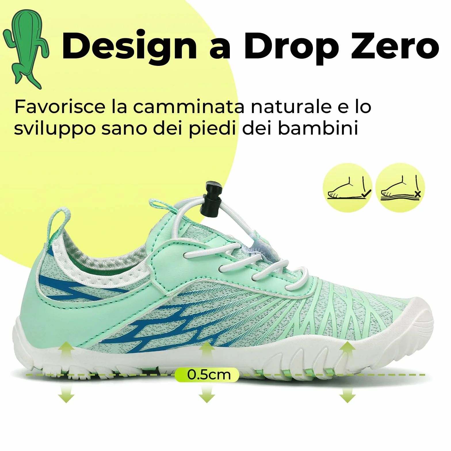 SAGUARO Scarpe da bagno bambini a piedi nudi asciugatura rapida traspiranti punta larga misure 25-35