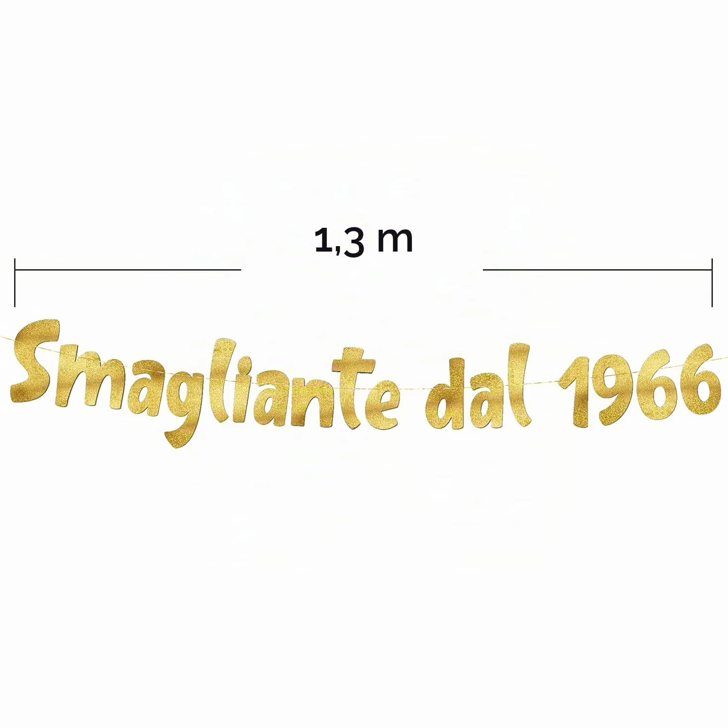 60° Compleanno Striscione "Smagliante Dal 1966" Oro Glitterato – Decorazioni Compleanno Divertenti, Gadget & Regali per Lei e Lui