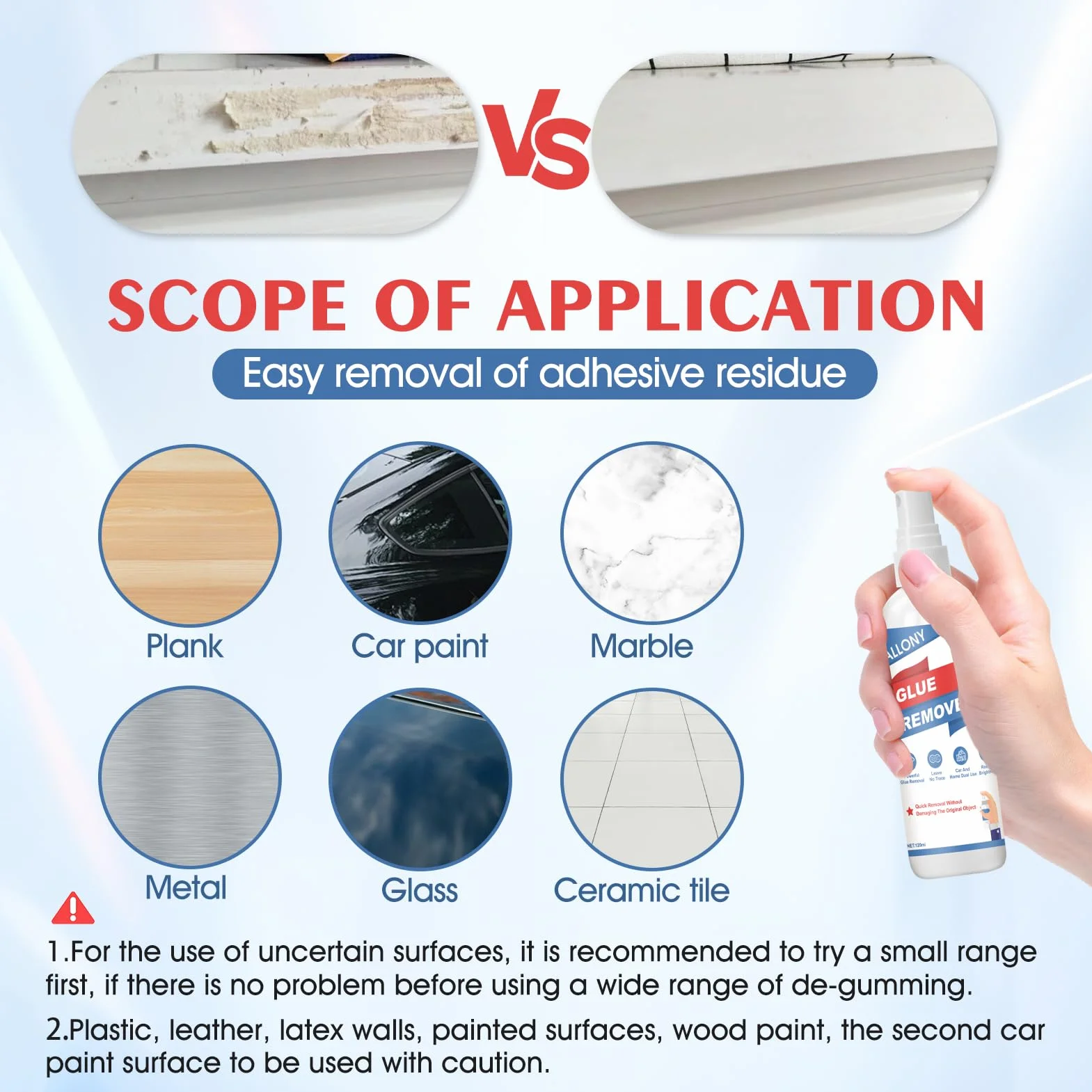 Allony Rimuovi Colla, 120 ml Togli Silicone, Rimuovi Silicone, Rimuovi Colla Adesivi, Dotato di Raschietto Multifunzionale per Rimuovere Velocemente Adesivi, Etichette e Residui di Colla
