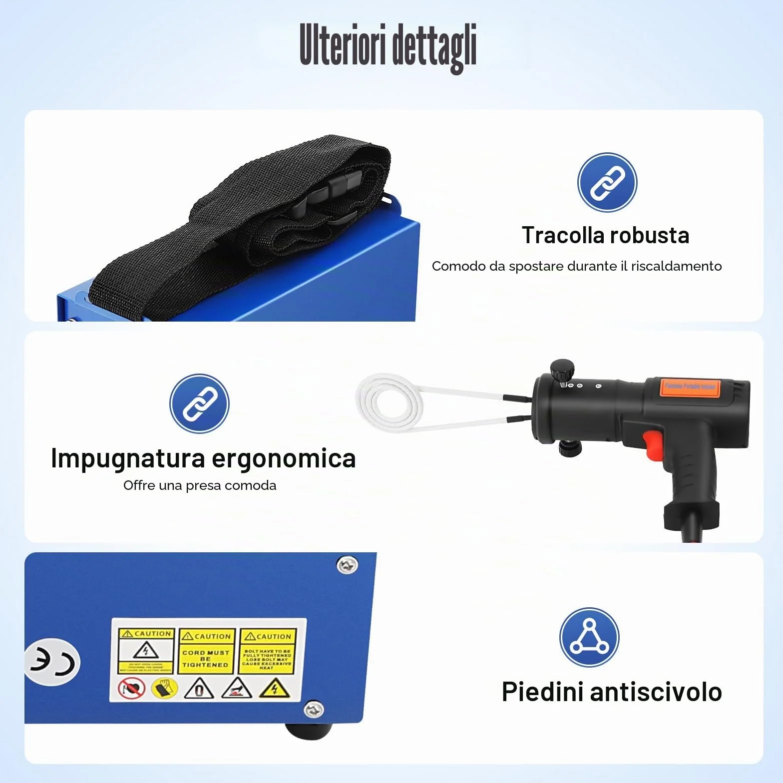Riscaldatore a Induzione 1500W 1000°C Magnetico Senza Fiamma con 4 Bobine