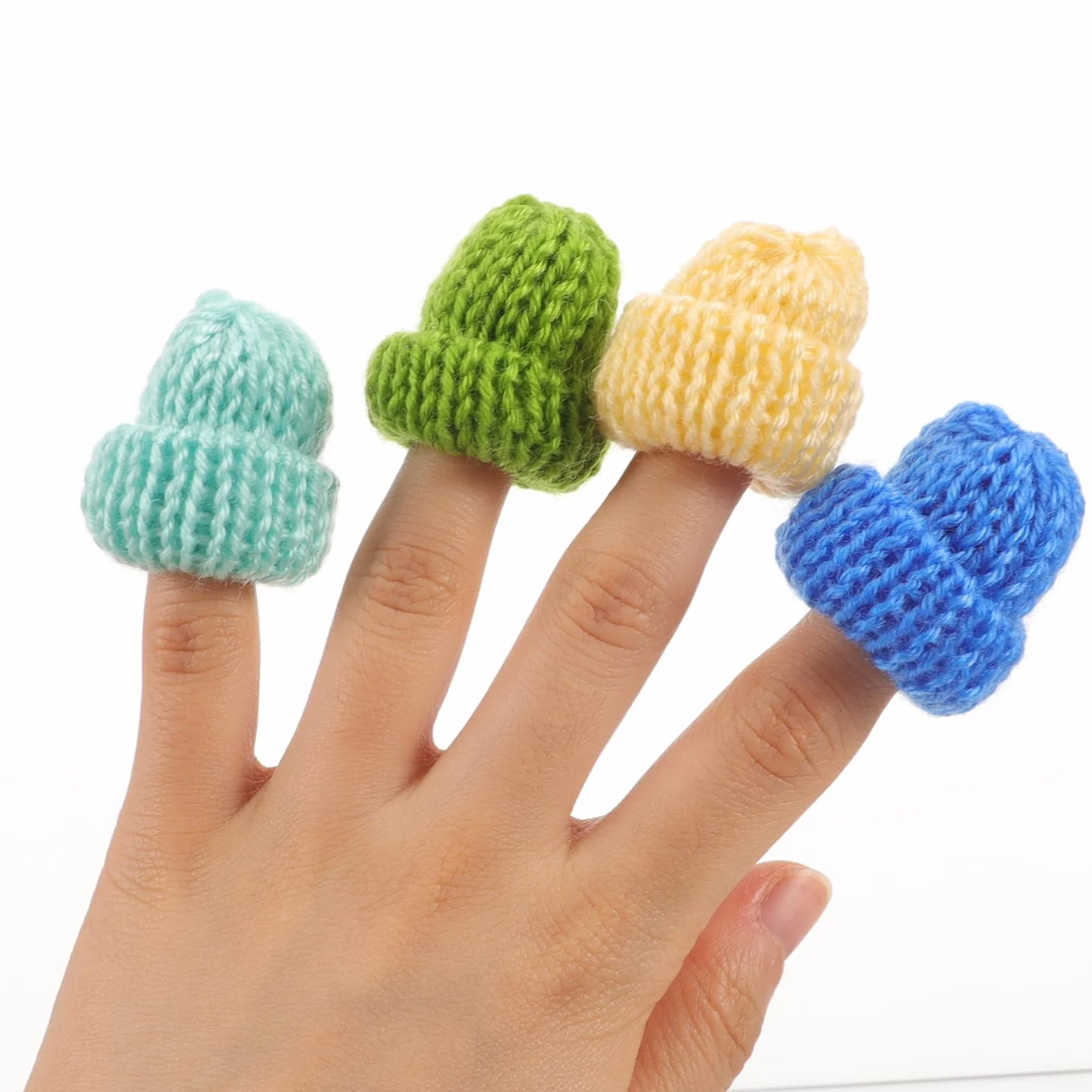 Abaodam Set 20 Pezzi Mini Cappelli Decorativi in Filato Lavorato a Maglia Per Fai Da Te, Accessori Creativi Per Bambini, Decorazioni Per Giocatoli e Progetti Artigianali Scolastici