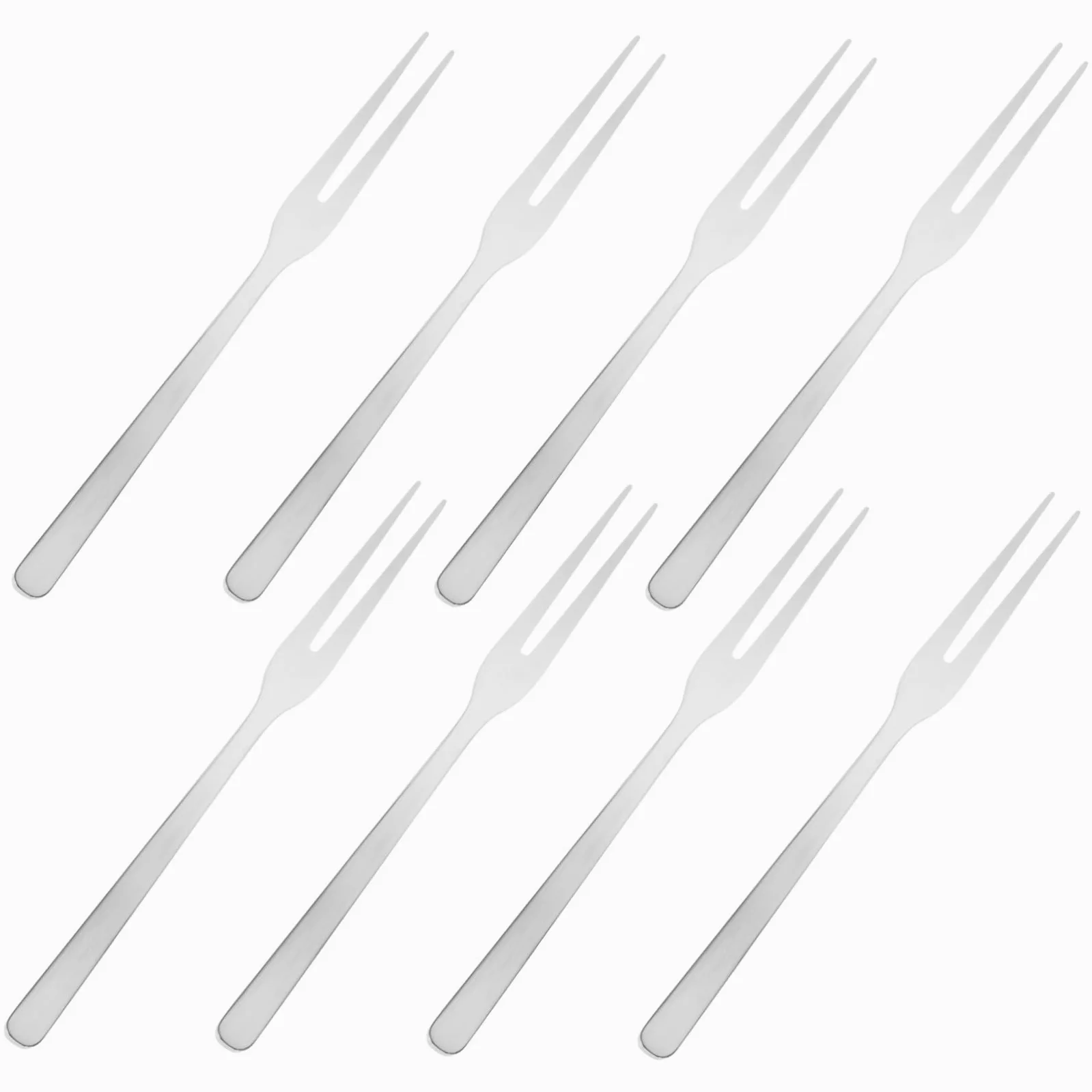 8pezzi Forchette in Acciaio Inox Per Dessert Antipasto e Cocktail Piccole Forchette Da Frutta e Insalata Per Feste e Ristoranti
