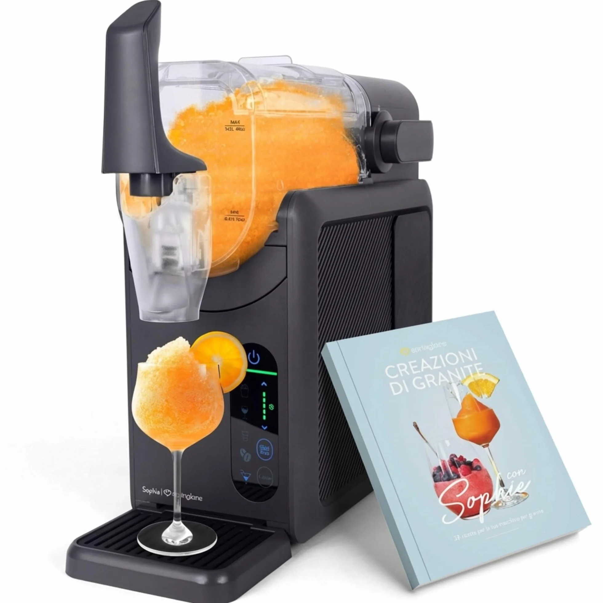 Springlane Macchina per slush da 2 litri, antracite, consistenza regolabile, autopulente
