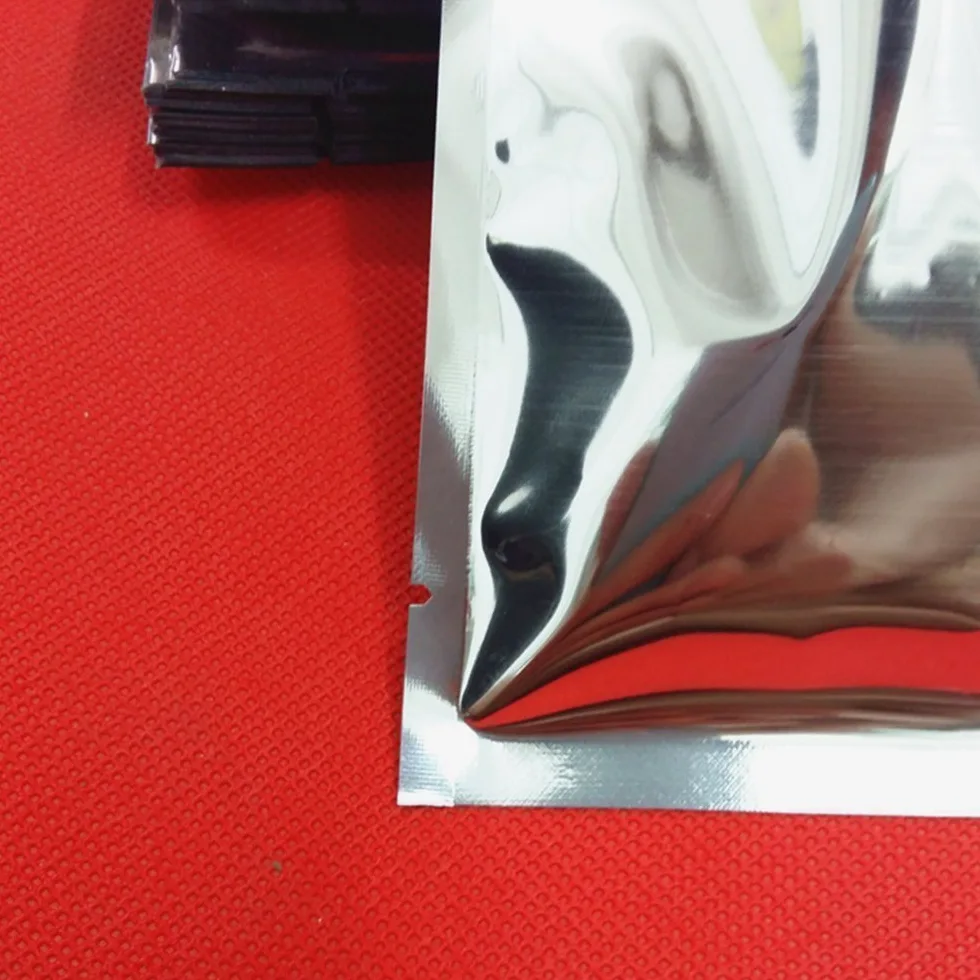200 Sacchetti Mylar Sottovuoto, Argento, 15x22cm | Pellicola colorata, Apertura superiore, Sigillabili, Per alimenti, Con tacche
