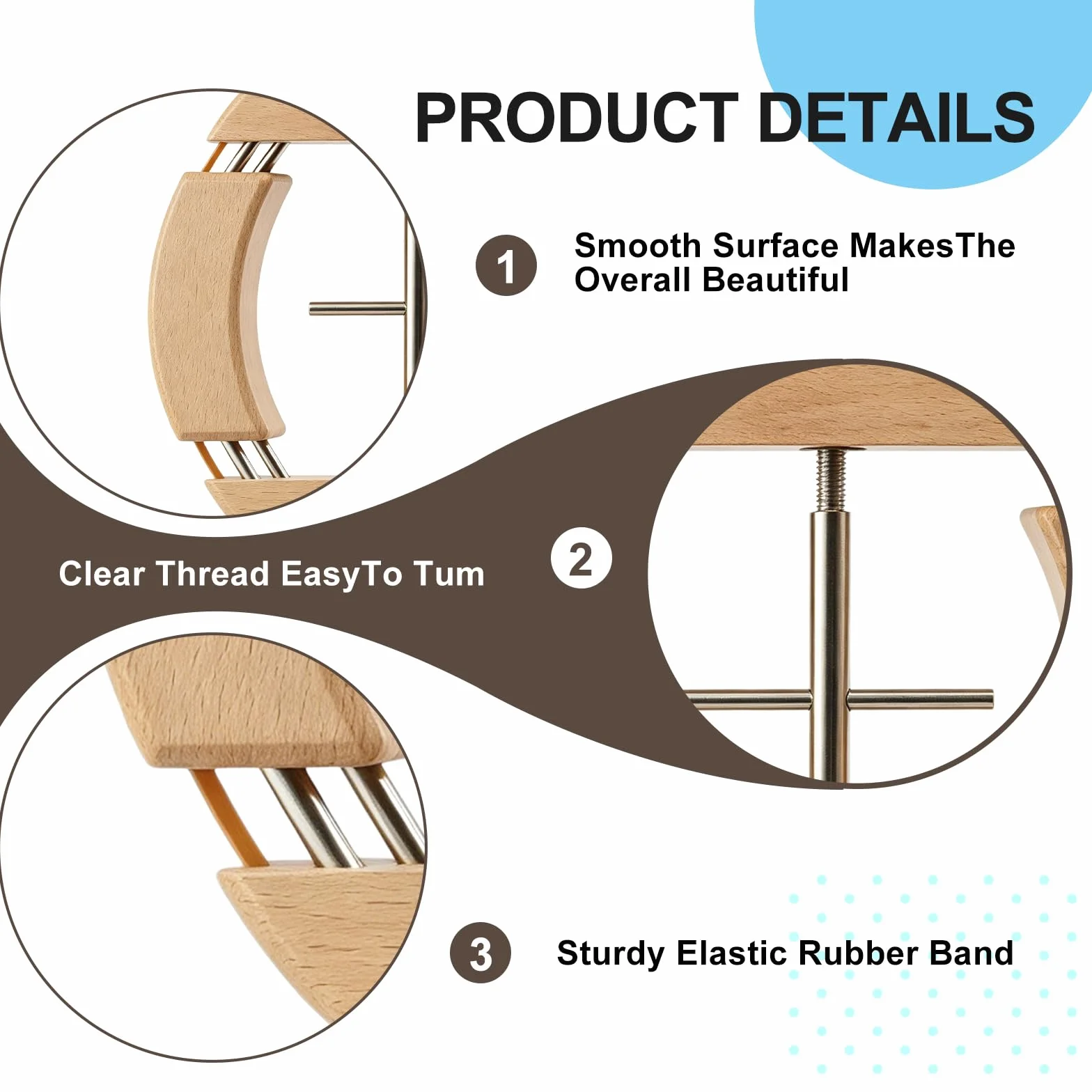 BORDEAG Estensore per cappelli, 4 vie, in legno, con manico, per dimensioni da 54 cm a 66 cm, per cappelli da cowboy, fedora, berretti da baseball, cappelli in feltro e cappelli di paglia, cappuccio