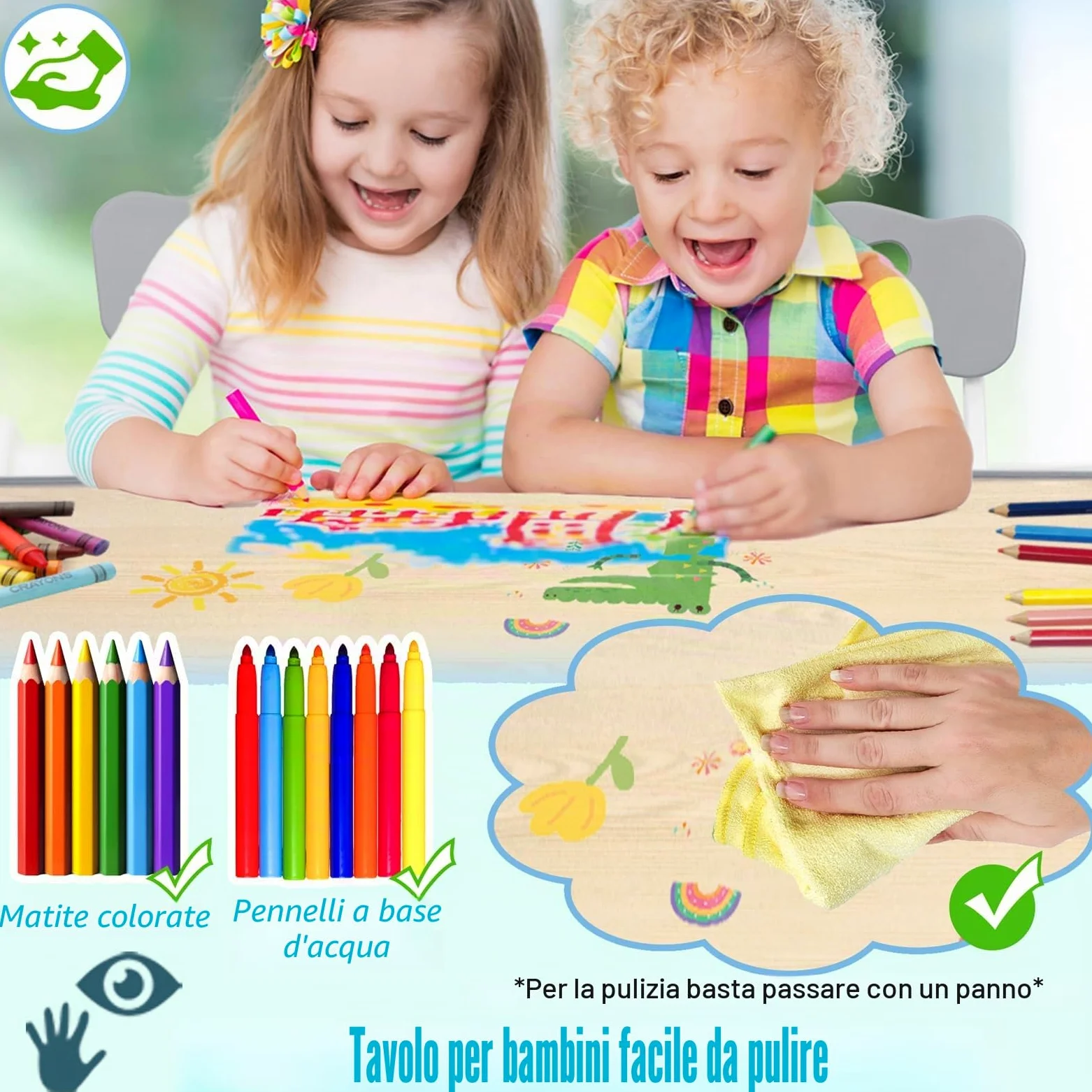 ACXIN Tavolo per bambini con 4 sedie, in plastica, per bambini, regolabile in altezza, per cameretta dei bambini, colore grigio