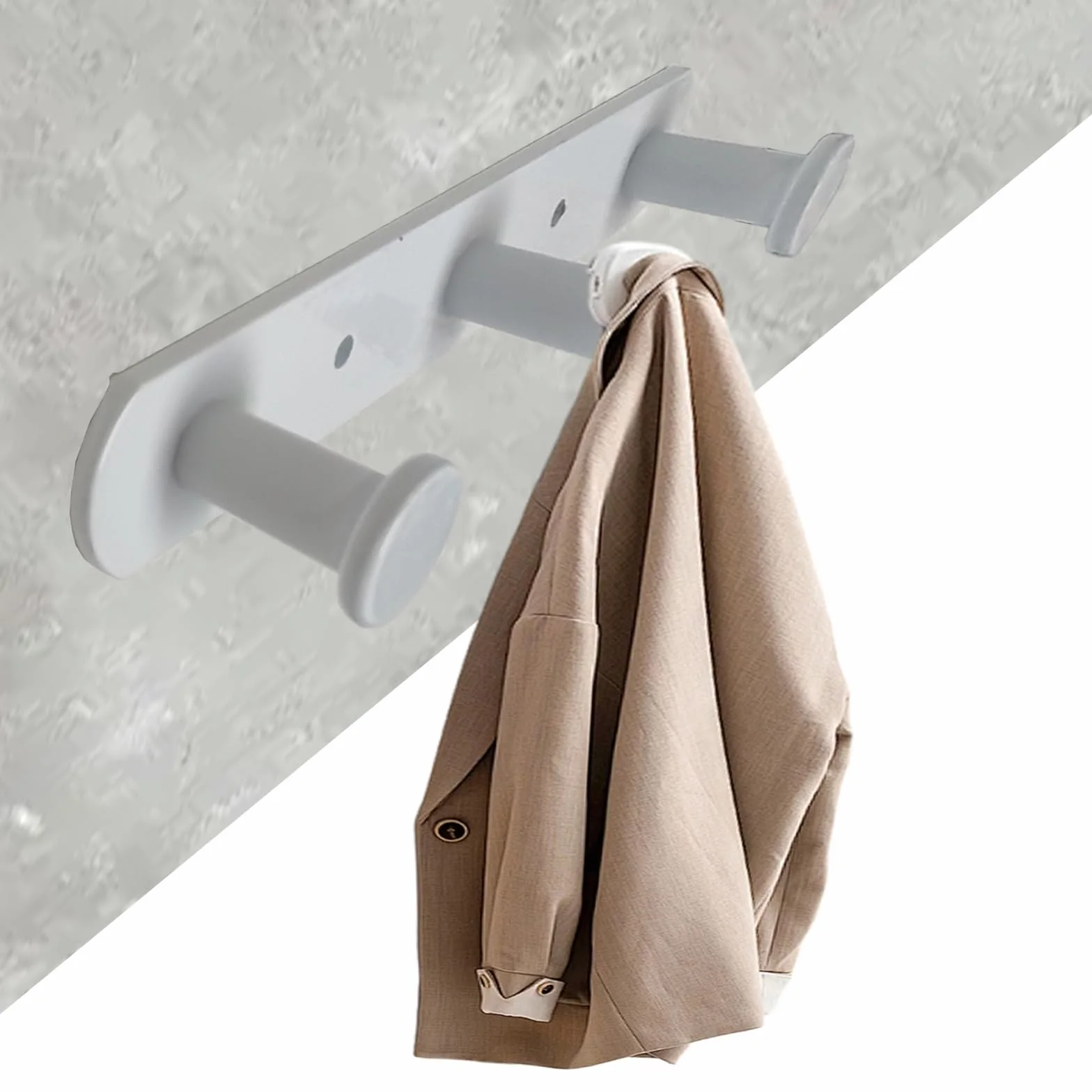 Appendiabiti Parete Bianco 3 Ganci Moderno Ingresso Bagno Camera Letto